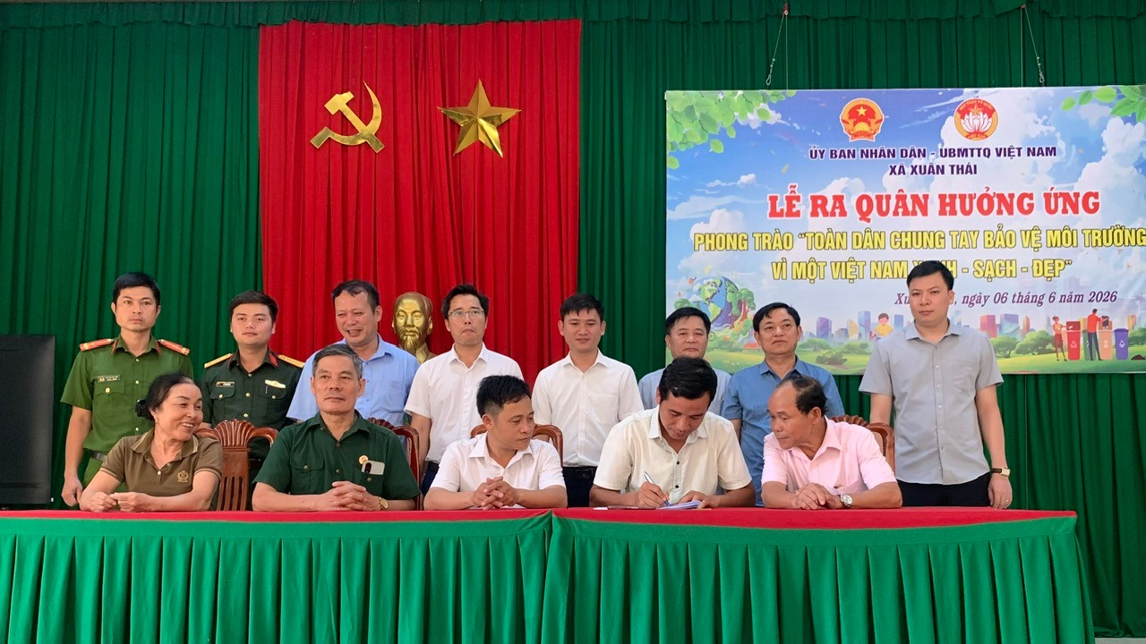 XÃ XUÂN THÁI RA QUÂN HƯỞNG ỨNG PHONG TRÀO “TOÀN DÂN CHUNG TAY BẢO VỆ MÔI TRƯỜNG, VÌ VIỆT NAM XANH – SẠCH – ĐẸP”