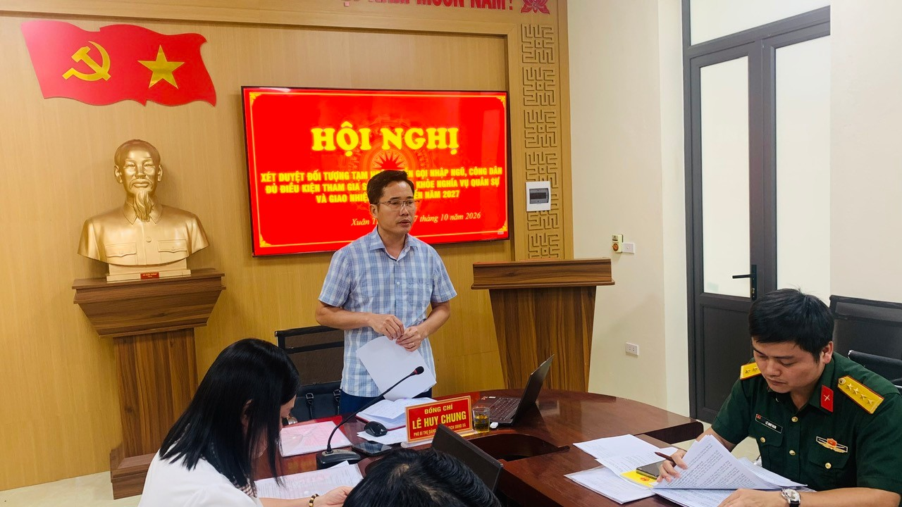XÃ XUÂN THÁI TỔ CHỨC HỘI NGHỊ XÉT DUYỆT ĐỐI TƯỢNG TẠM HOÃN, MIỄN GỌI NHẬP NGŨ VÀ CÔNG DÂN ĐỦ ĐIỀU KIỆN THAM GIA SƠ TUYỂN SỨC KHỎE NGHĨA VỤ QUÂN SỰ NĂM 2027