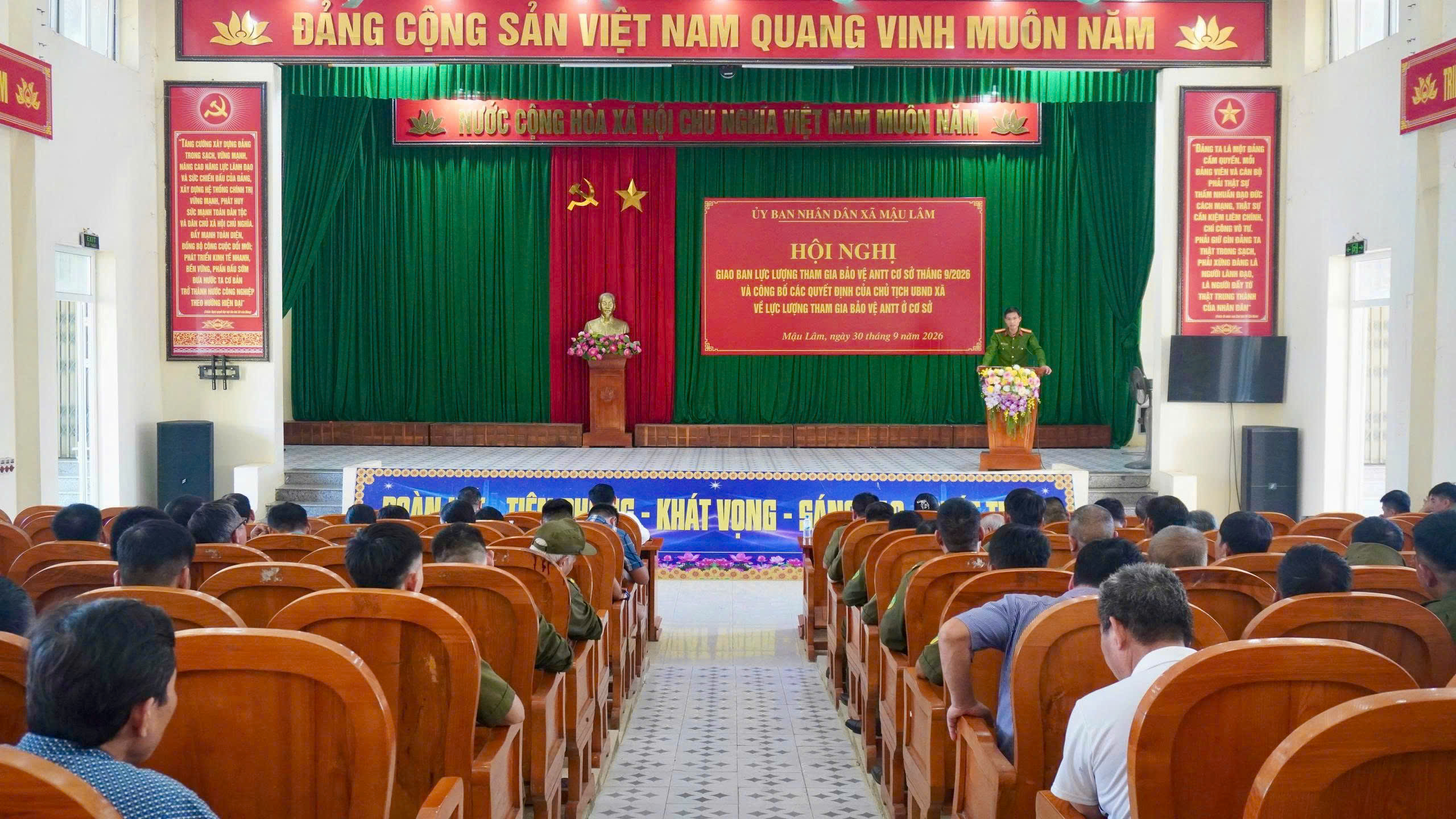 Công an xã Mậu Lâm kiện toàn lực lượng tham gia bảo vệ an ninh, trật tự ở cơ sở
