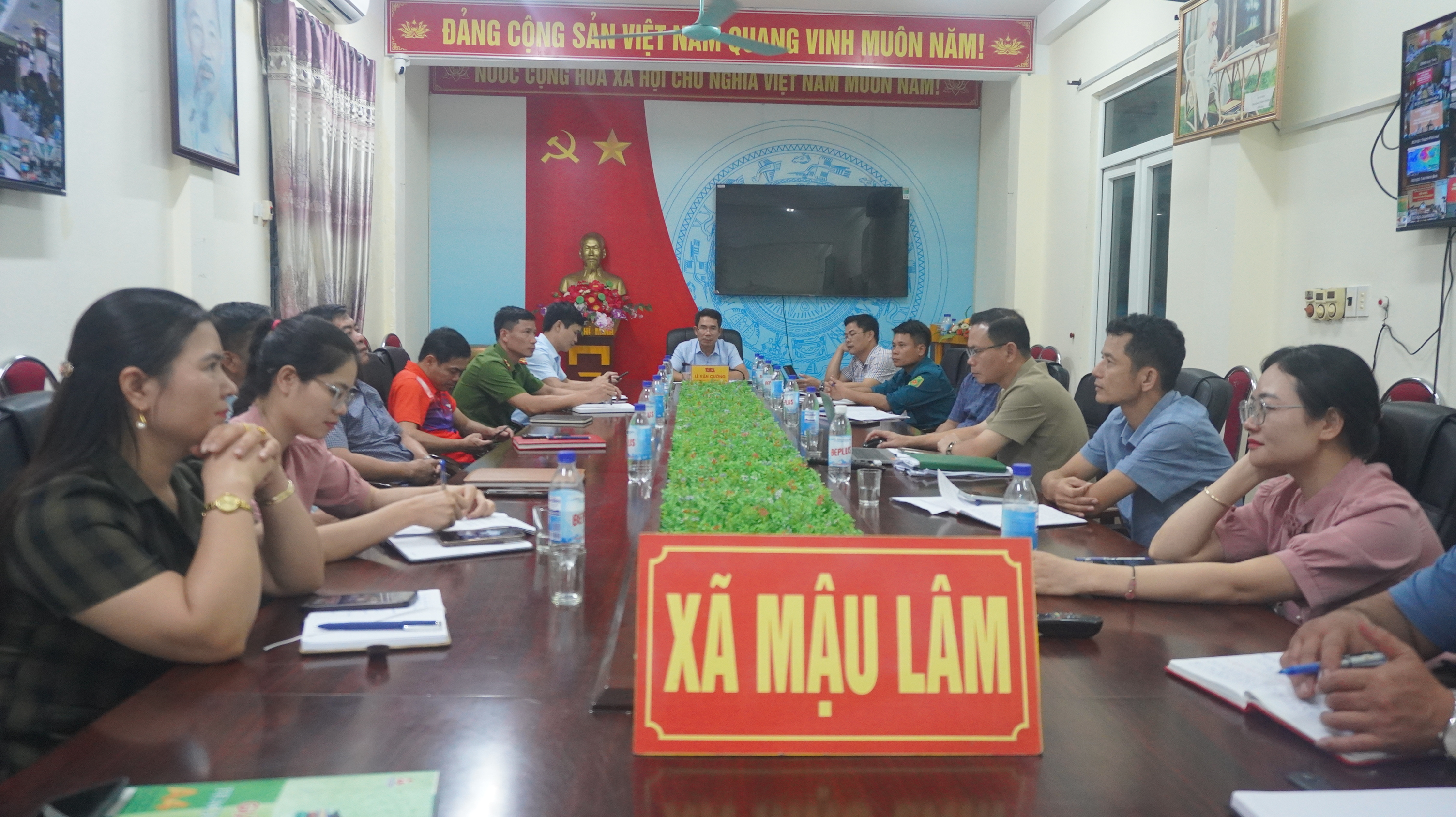 XÃ MẬU LÂM TRIỂN KHAI CÔNG TÁC ỨNG PHÓ VỚI BÃO SỐ 5