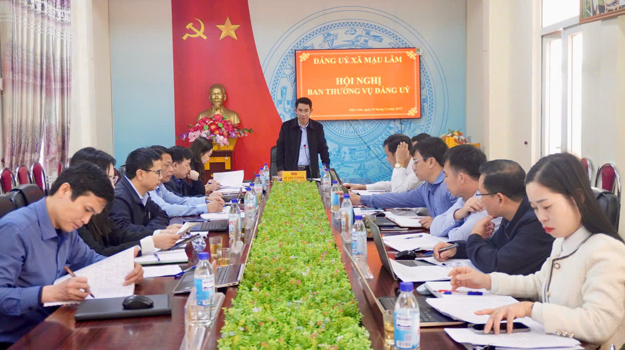 BAN THƯỜNG VỤ ĐẢNG ỦY XÃ MẬU LÂM TỔ CHỨC HỘI NGHỊ ĐÁNH GIÁ TOÀN DIỆN CÔNG TÁC NĂM 2025, THỐNG NHẤT PHƯƠNG HƯỚNG, NHIỆM VỤ TRỌNG TÂM NĂM 2026