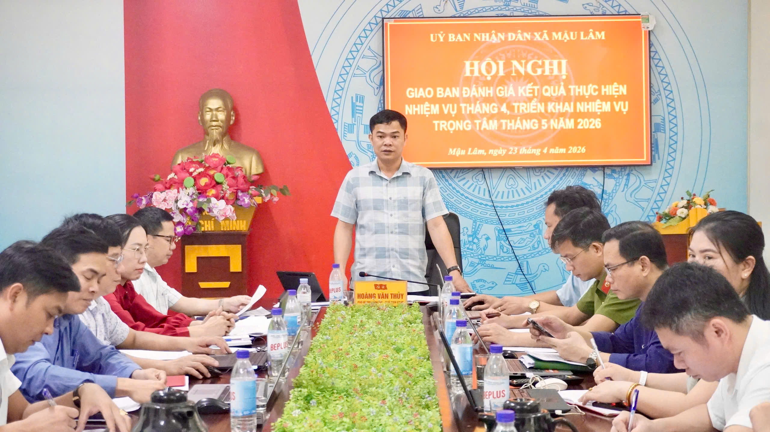 UBND XÃ MẬU LÂM GIAO BAN ĐÁNH GIÁ TÌNH HÌNH THÁNG 4, TRIỂN KHAI NHIỆM VỤ TRỌNG TÂM THÁNG 5 NĂM 2026..