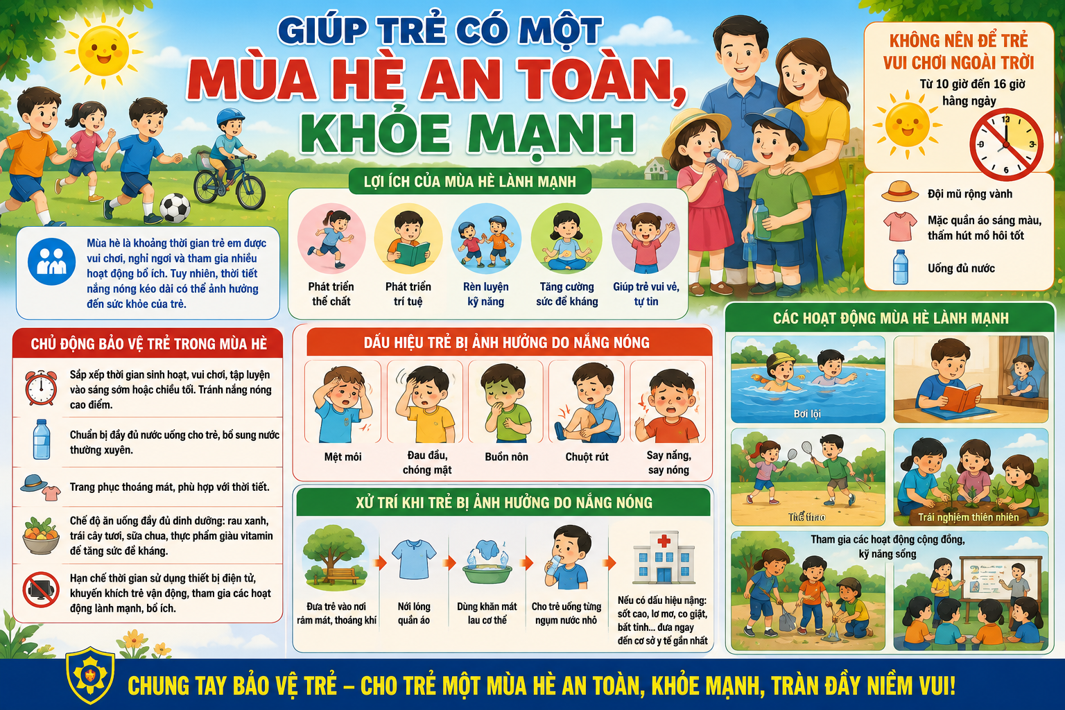 GIÚP TRẺ CÓ MỘT MÙA HÈ AN TOÀN, KHỎE MẠNH