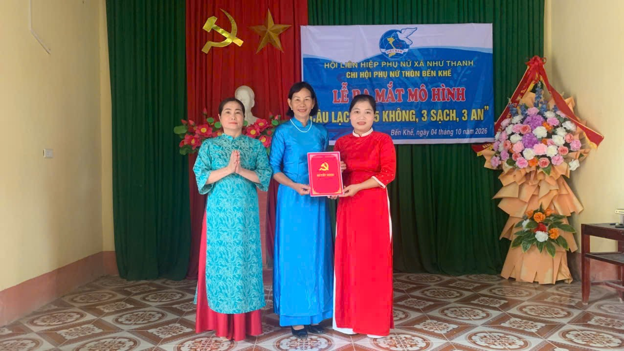 Chi hội Phụ nữ thôn Bến Khế ra mắt mô hình “Gia đình 5 không, 3 sạch, 3 an”