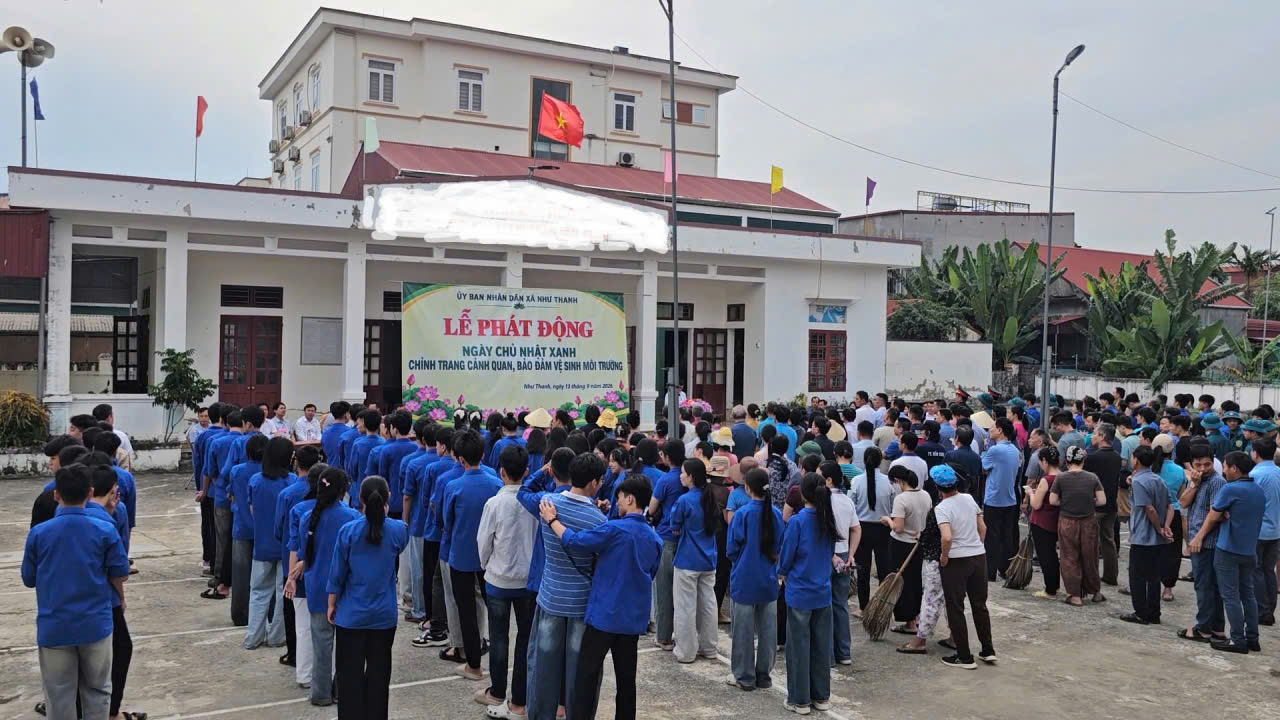 Xã Như Thanh tổ chức “ngày chủ nhật xanh – chỉnh trang cảnh quan, bảo đảm vệ sinh môi trường”