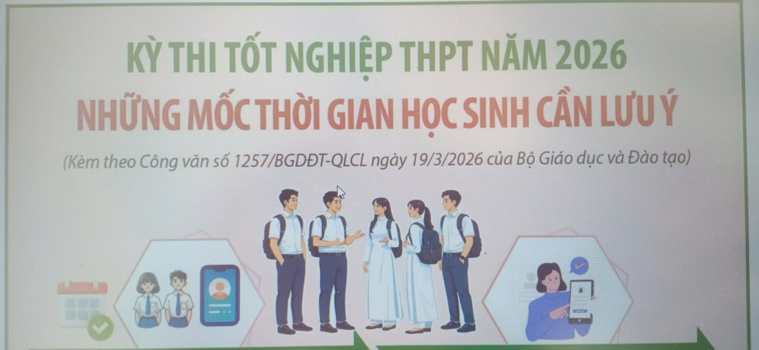 Kỳ thi tốt nghiệp THPT năm 2026: Những mốc thời gian học sinh cần lưu ý