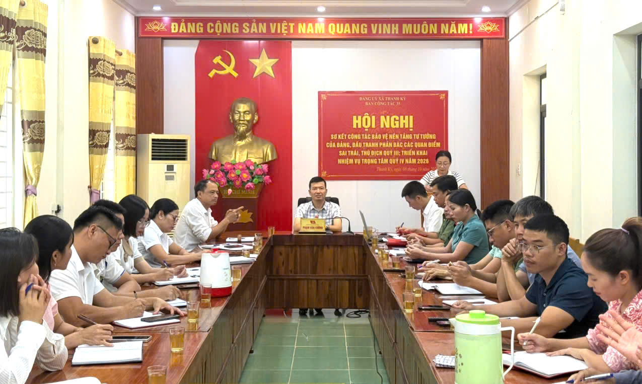 Xã Thanh Kỳ sơ kết đánh giá kết quả hoạt động Ban Công tác 35 quý III, triển khai nhiệm vụ quý IV năm 2026