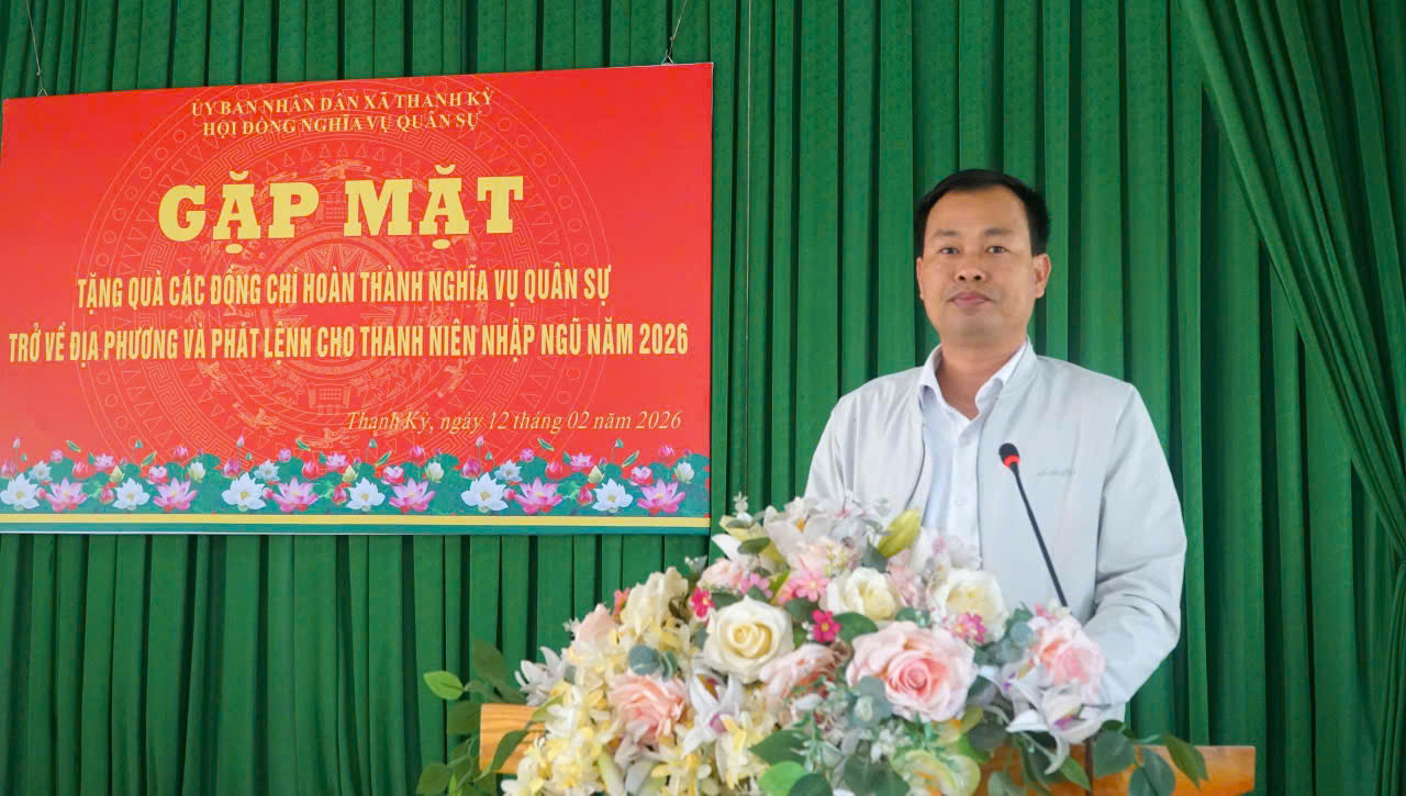 Hội đồng nghĩa vụ quân sự xã Thanh Kỳ gặp mặt tặng quà các đồng chí hoàn thành nghĩa vụ quân sự trở về địa phương và phát lệnh cho thanh niên nhập ngũ năm 2026