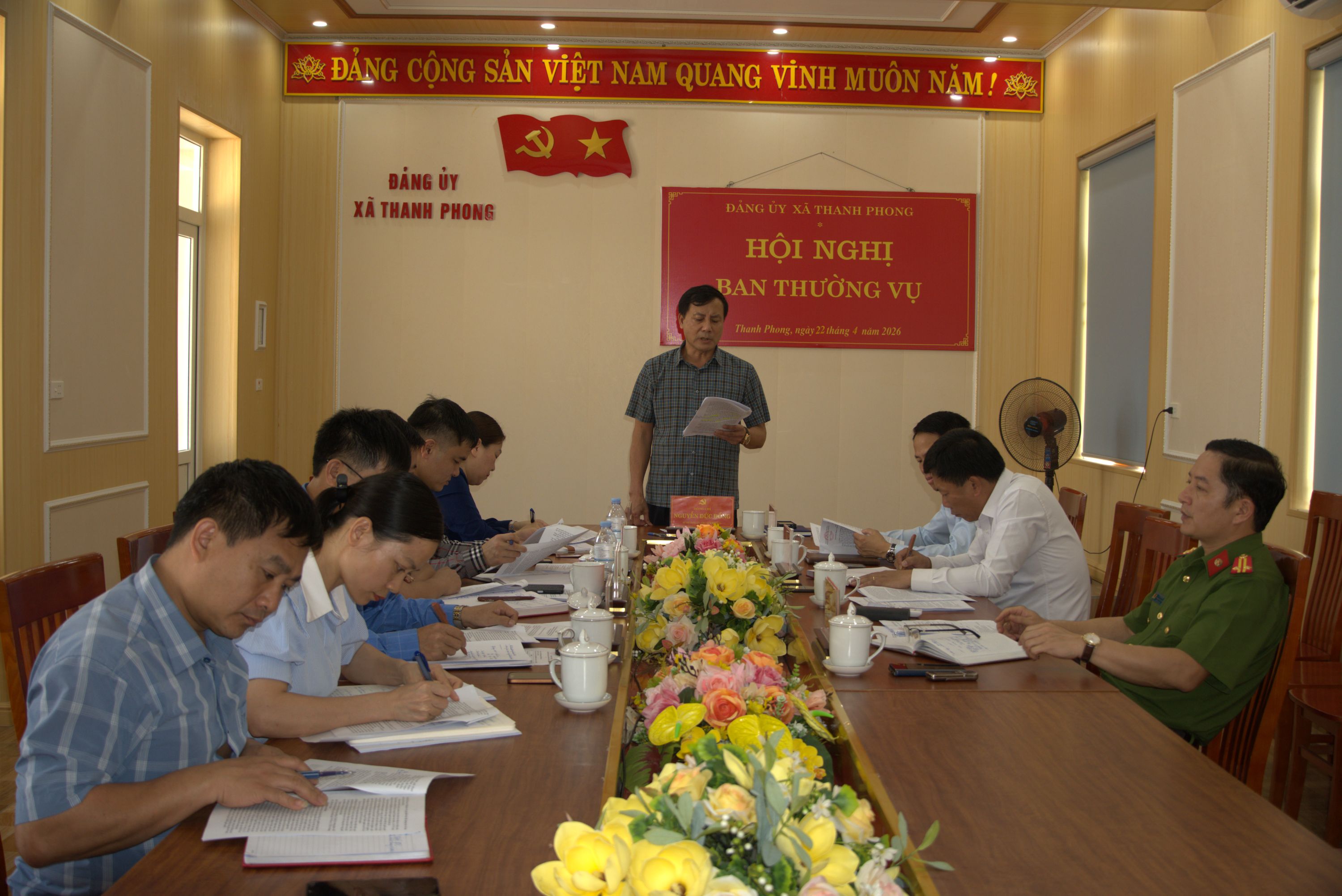 Ban Thường vụ Đảng ủy xã thanh Phong tổ chức Hội nghị Ban Thường vụ Đảng ủy tháng 4 năm 2026