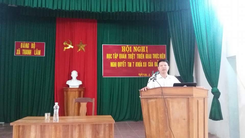 Đảng ủy xã Thanh Lâm triển khai học tập Nghị quyết Trung ương 7 khóa XII