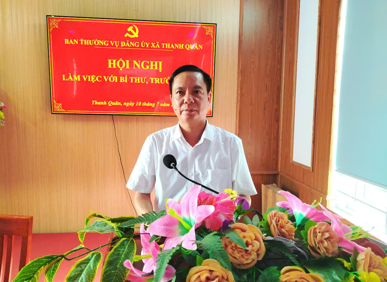 XÃ THANH QUÂN TỔ CHỨC GẶP MẶT BÍ THƯ CHI BỘ, TRƯỞNG THÔN SAU SÁP NHẬP ĐỊA GIỚI HÀNH CHÍNH