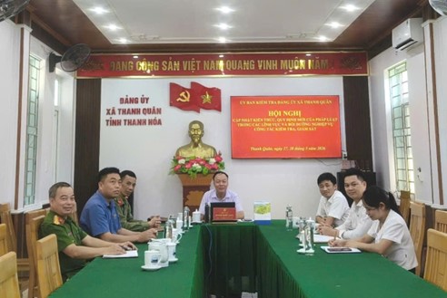 Ủy ban Kiểm tra Đảng ủy xã Thanh Quân tham dự hội nghị trực tuyến bồi dưỡng nghiệp vụ công tác kiểm tra, giám sát