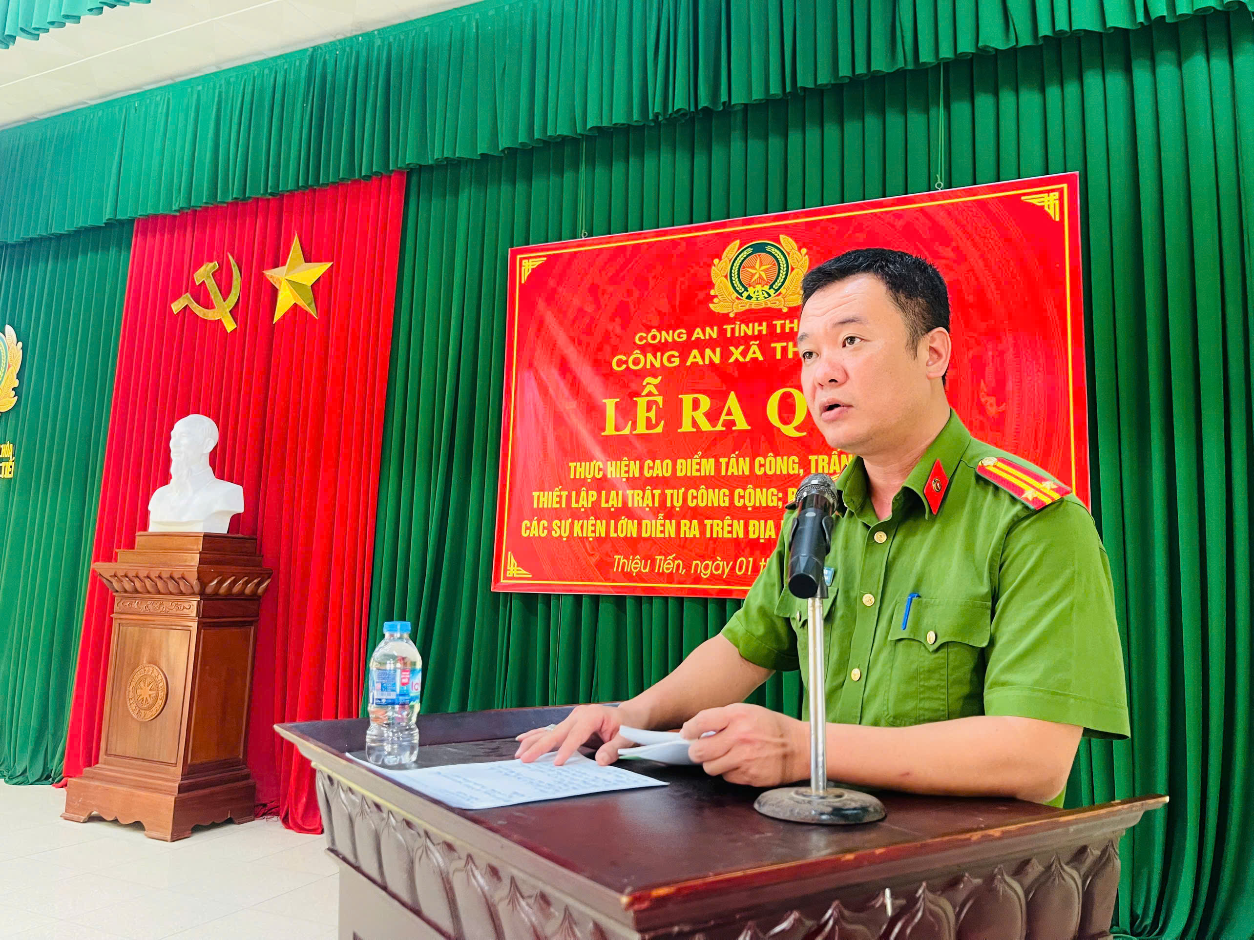 CÔNG AN XÃ THIỆU TIẾN RA QUÂN THỰC HIỆN CAO ĐIỂM TẤN CÔNG, TRẤN ÁP TỘI PHẠM, THIẾT LẬP LẠI TRẬT TỰ CÔNG CỘNG