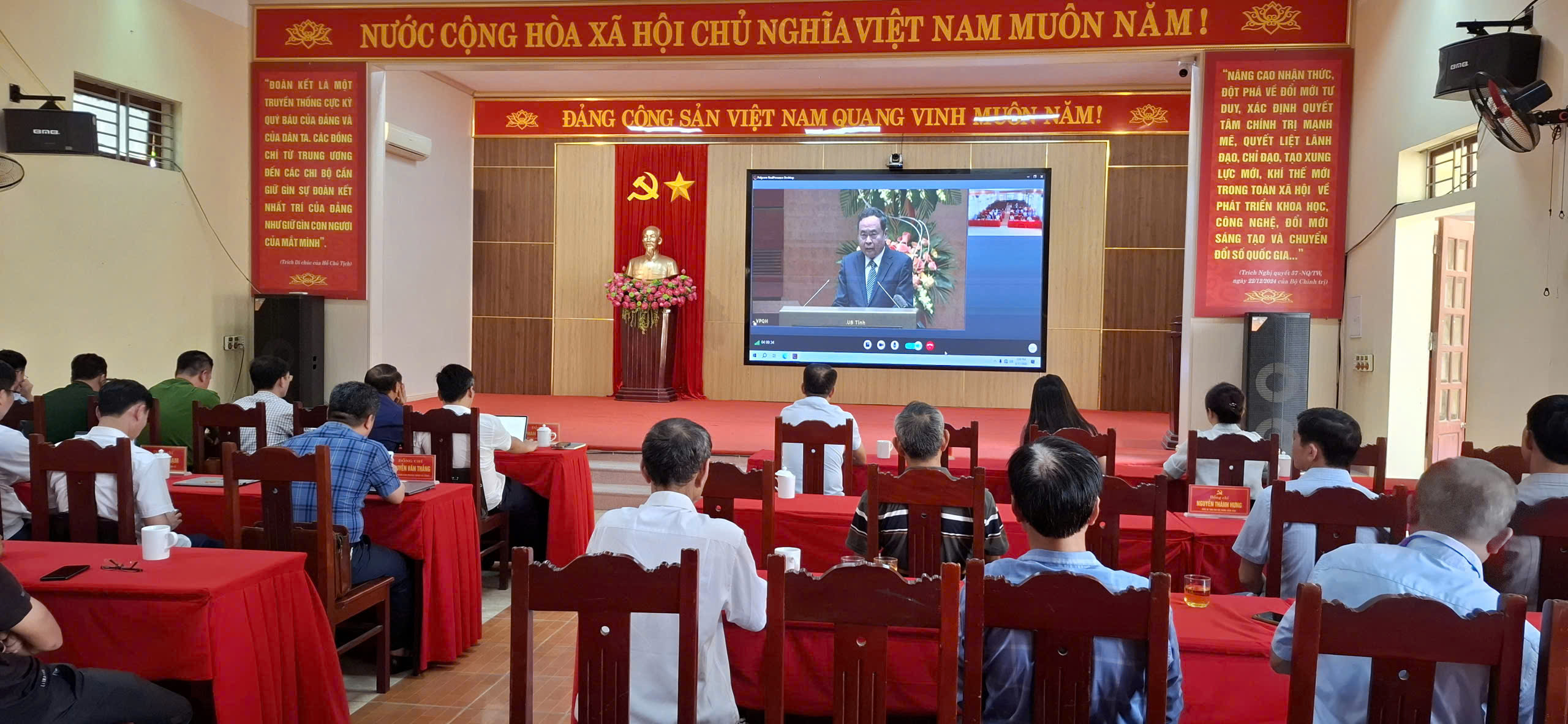 Xã Thiệu Tiến tham dự hội nghị trực tuyến toàn quốc tổng kết cuộc bầu cử đại biểu Quốc hội khóa XVI và HĐND các cấp nhiệm kỳ 2026 - 2031