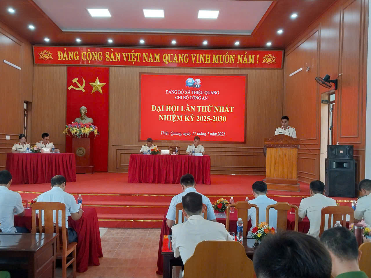 Đại hội chi bộ Công an xã Thiệu Quang lần thứ I, nhiệm kỳ 2025 - 2030: Đổi mới, đoàn kết, hoàn thành xuất sắc nhiệm vụ được giao. 
