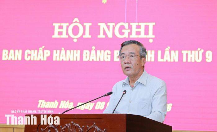 Bí thư Tỉnh ủy Lê Đức Thái phát biểu kết luận hội nghị.