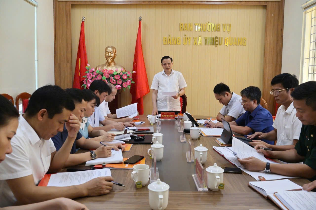 Ban Thường vụ Đảng ủy xã Thiệu Quang họp cho ý kiến nhiều nội dung quan trọng
