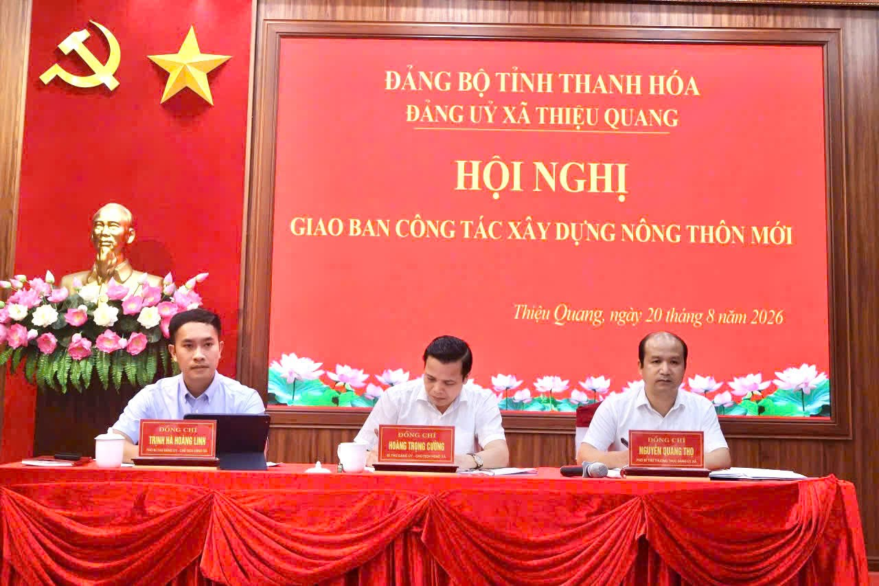 ĐẢNG ỦY XÃ THIỆU QUANG GIAO BAN CÔNG TÁC XÂY DỰNG NÔNG THÔN MỚI