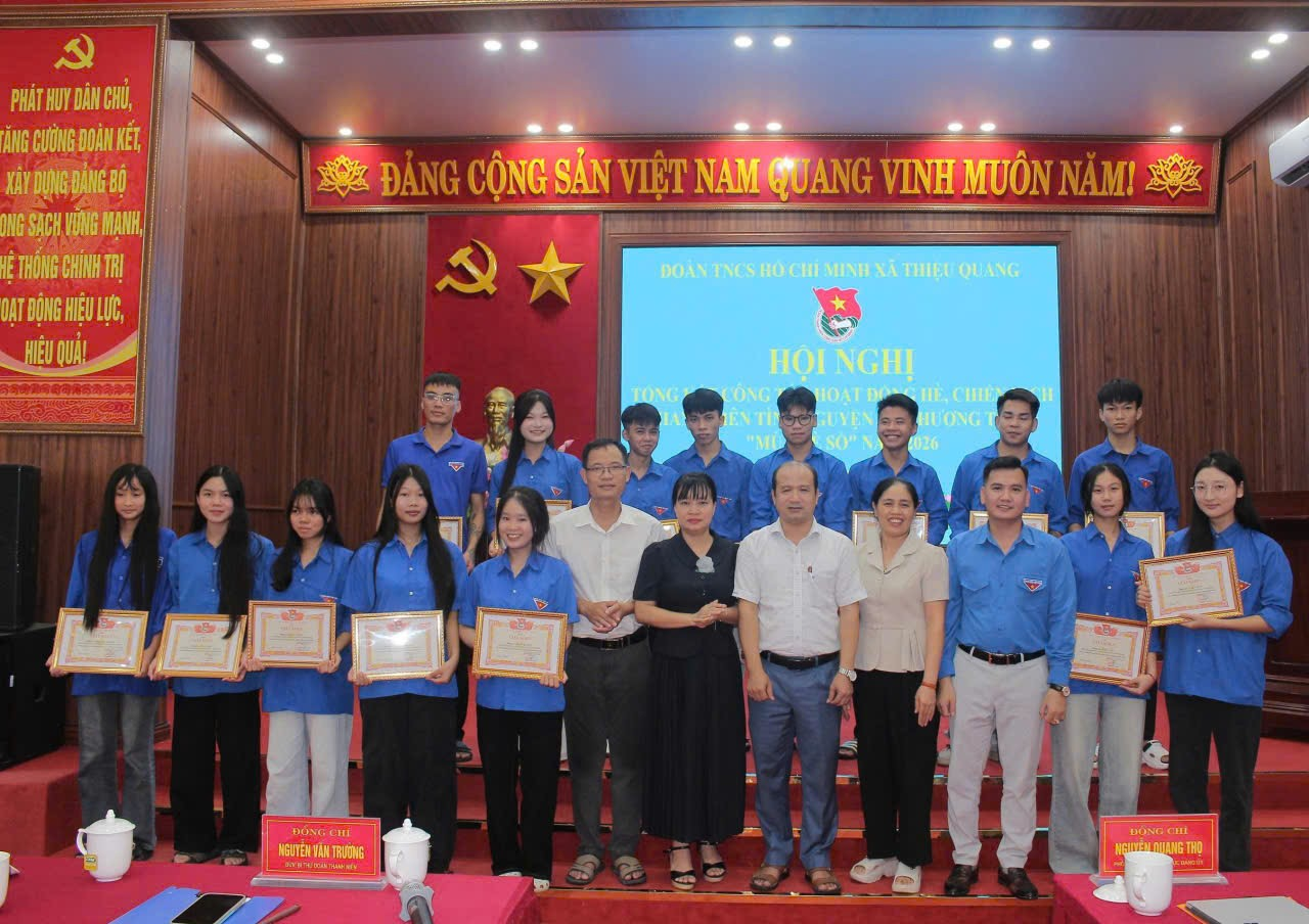 Đoàn xã Thiệu Quang tổng kết hoạt động hè, chiến dịch thanh niên tình nguyện năm 2026 và triển khai chương trình “Em nuôi của Đoàn” năm học 2026-2027