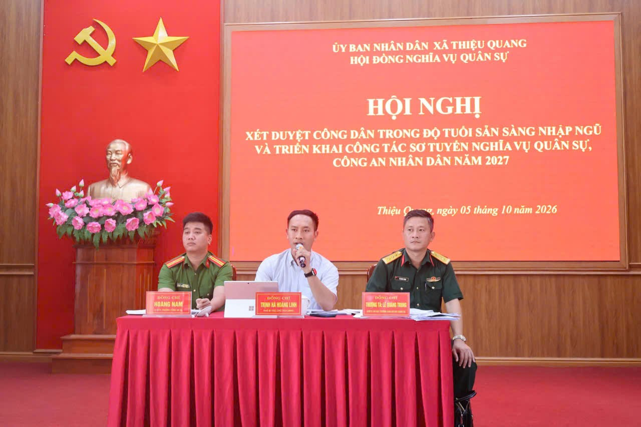 Xã Thiệu Quang triển khai công tác tuyển chọn và gọi công dân nhập ngũ năm 2027