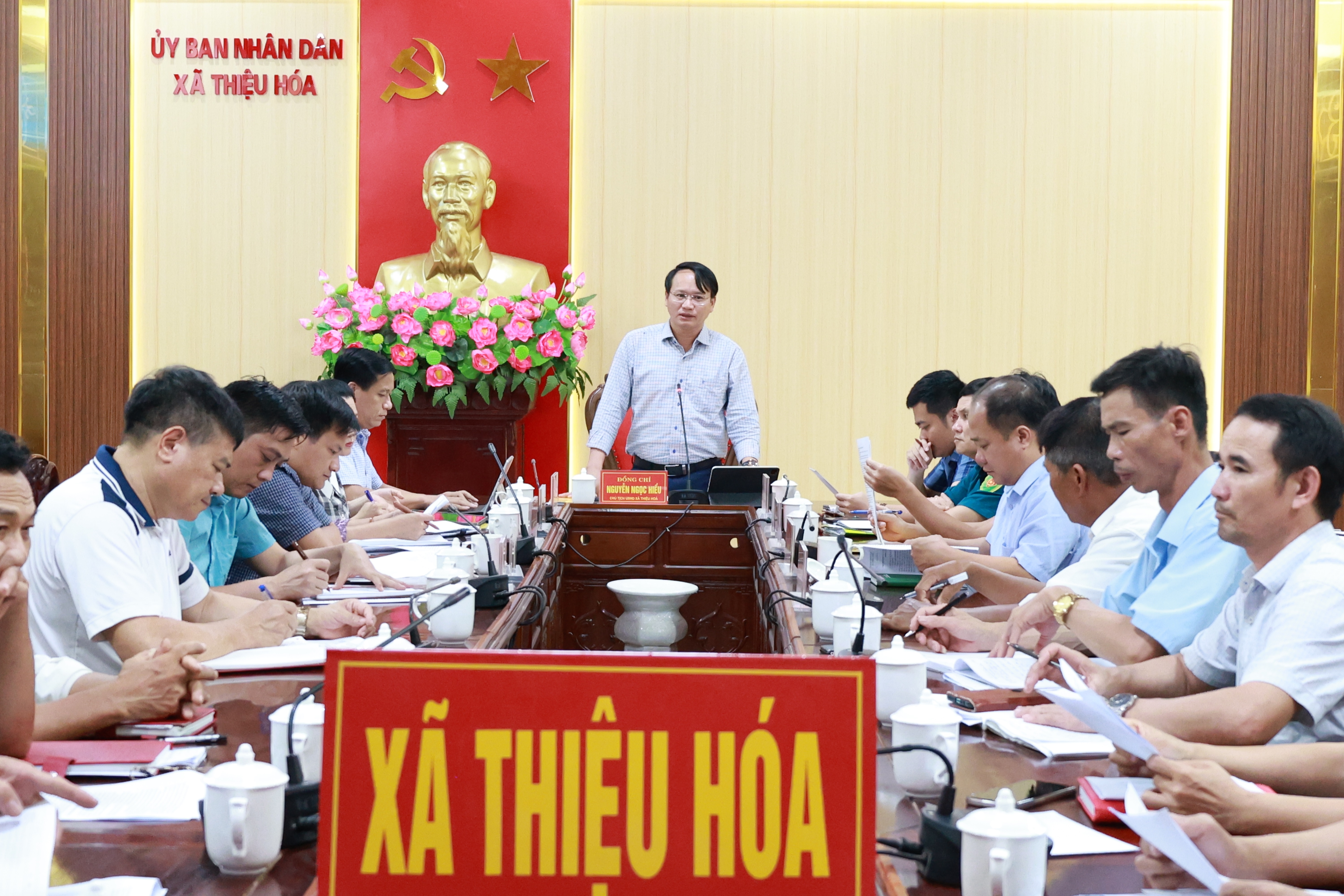 UBND xã Thiệu Hóa đánh giá kết quả thực hiện nhiệm vụ tháng 7, triển khai nhiệm vụ trọng tâm tháng 8 năm 2025
