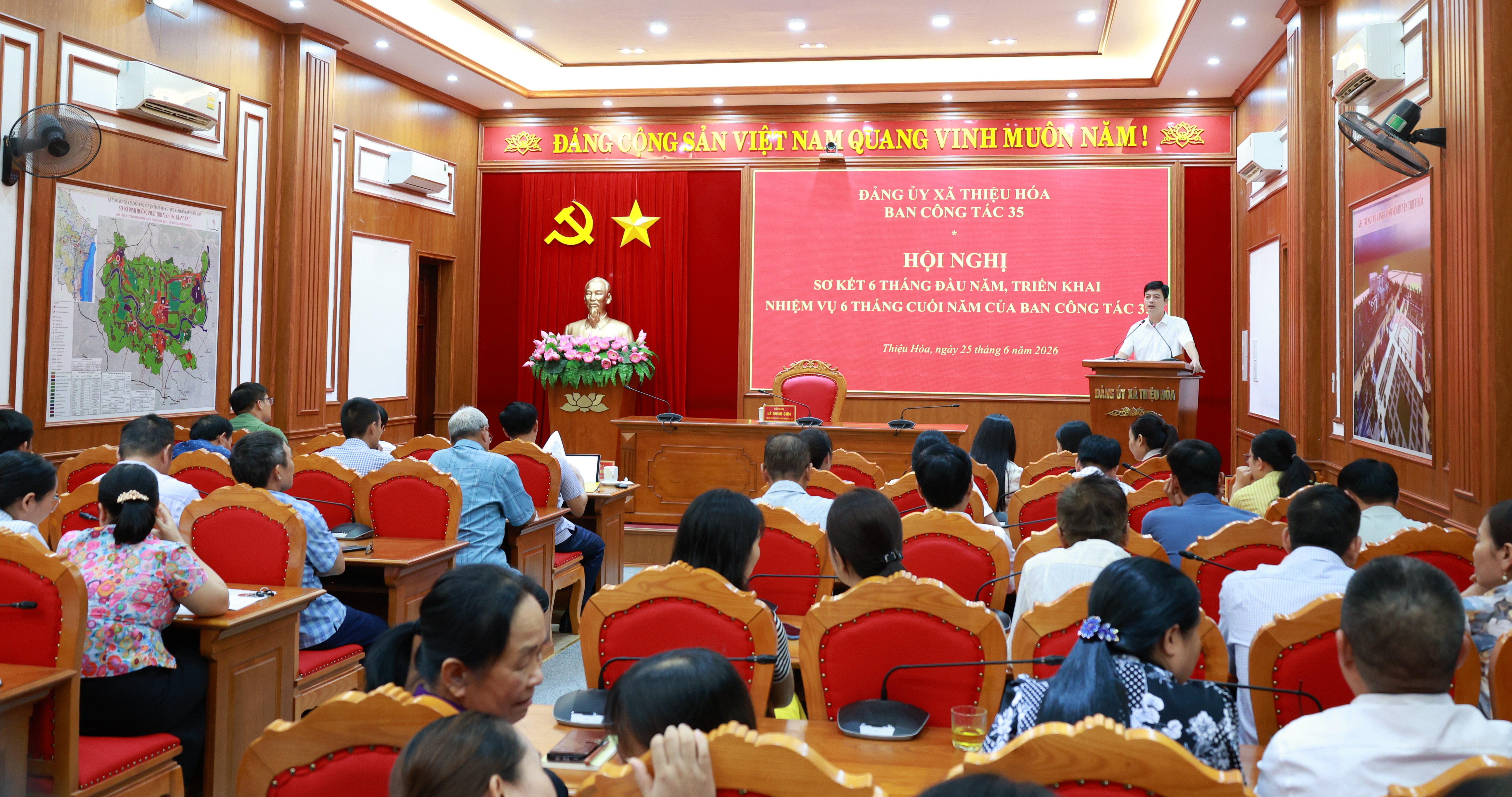 Ban Công tác 35 xã Thiệu Hóa sơ kết công tác 6 tháng đầu năm 2026
