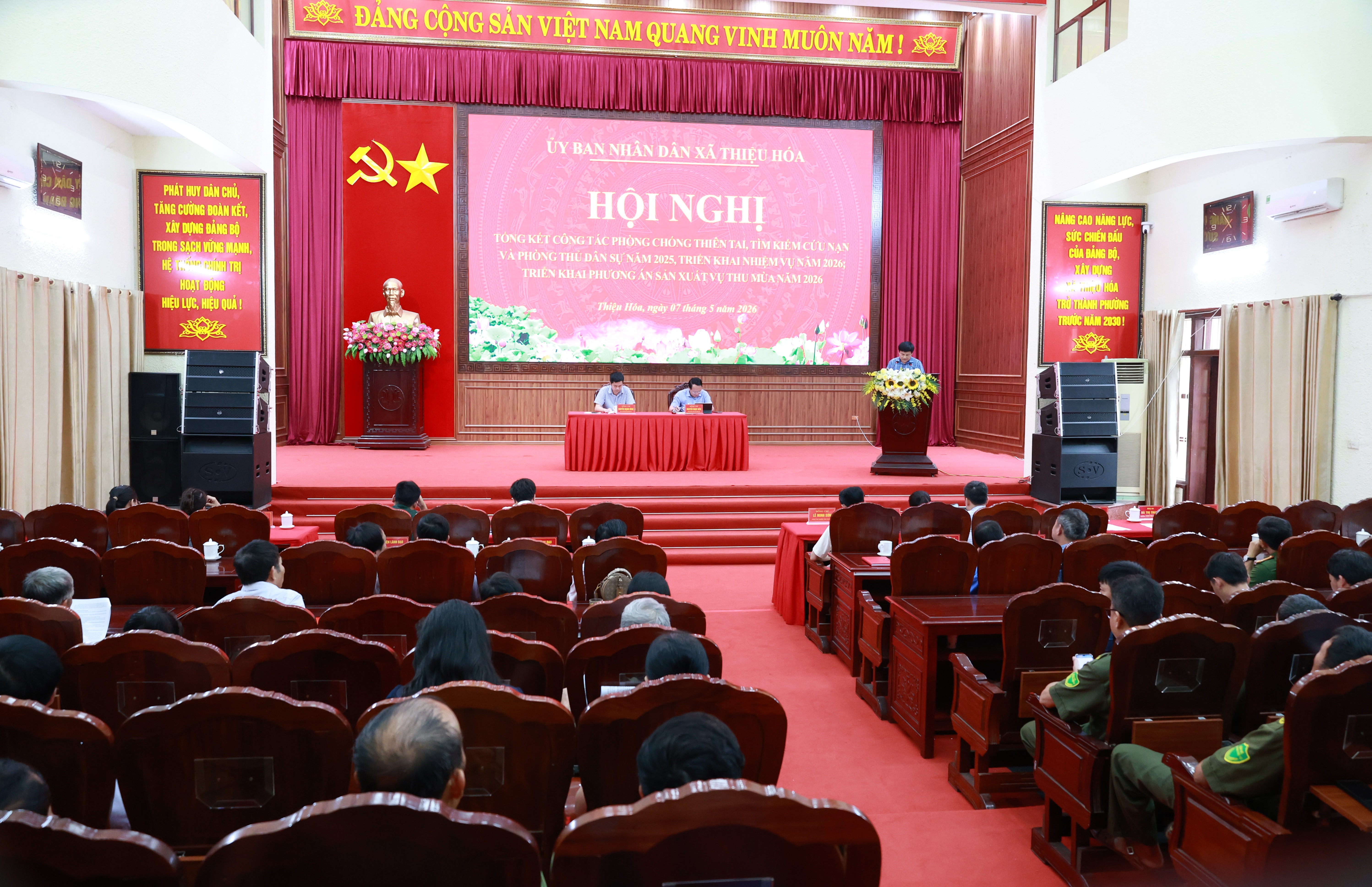 UBND xã Thiệu Hóa triển khai nhiệm vụ phòng chống thiên tai và phương án sản xuất vụ Thu Mùa năm 2026