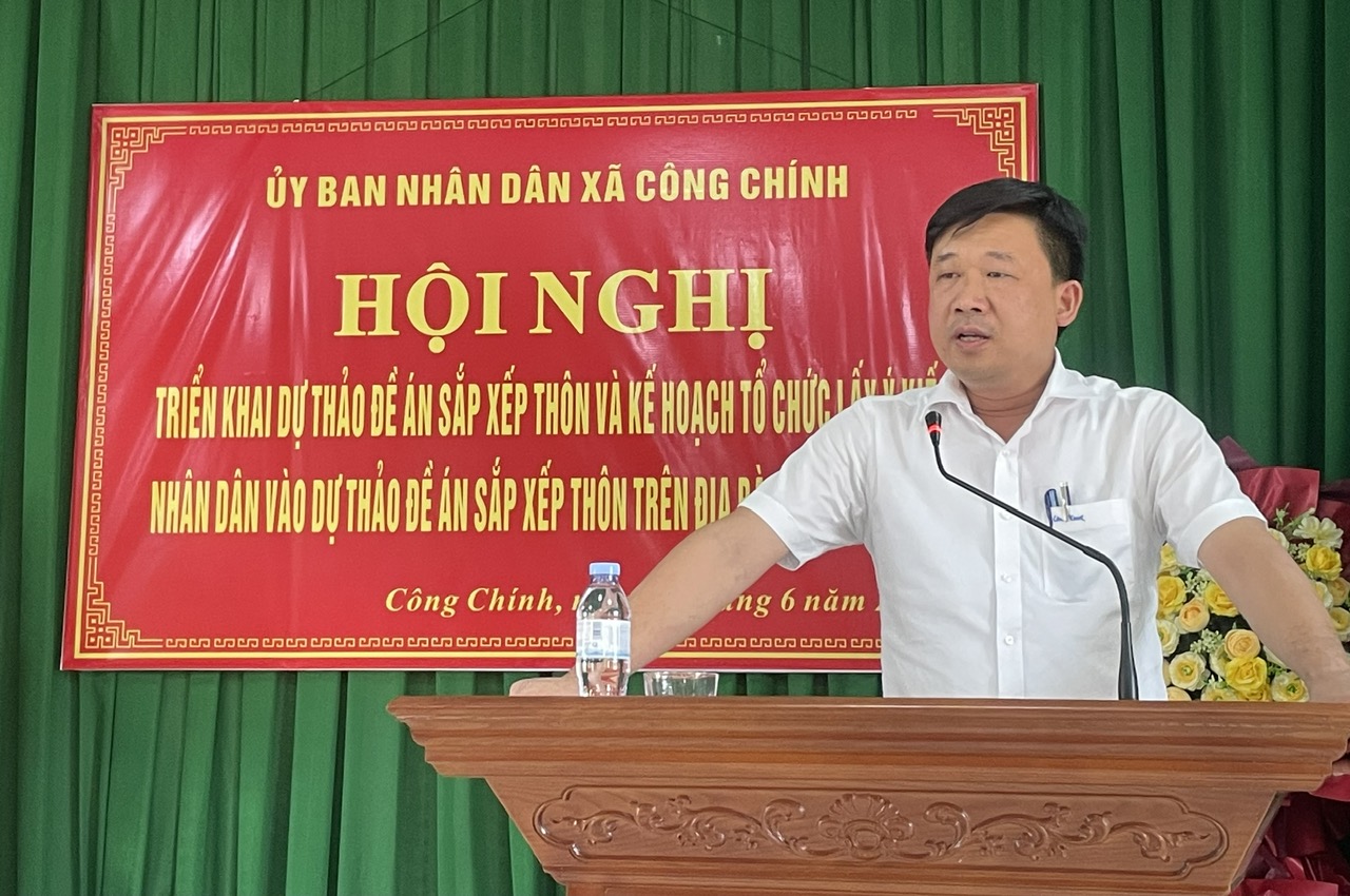 Xã Công Chính đã tổ chức Hội nghị triển khai dự thảo Đề án sắp xếp thôn