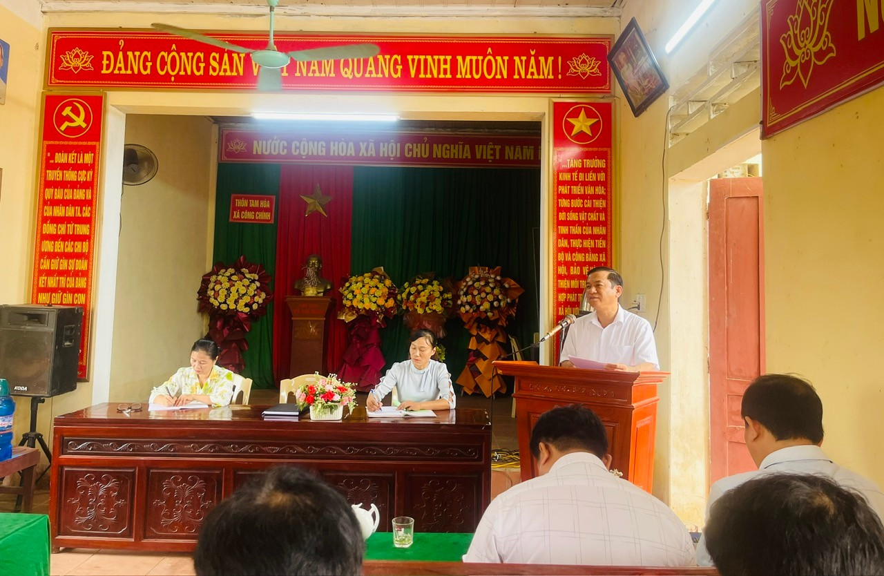 THƯỜNG TRỰC ĐẢNG ỦY XÃ CÔNG CHÍNH TỔ CHỨC ĐOÀN CÔNG TÁC LÀM VIỆC VỚI CẤP ỦY CHI BỘ, BAN CTMT  HAI THÔN  TAM HÒA, GIẢI TRẠI.