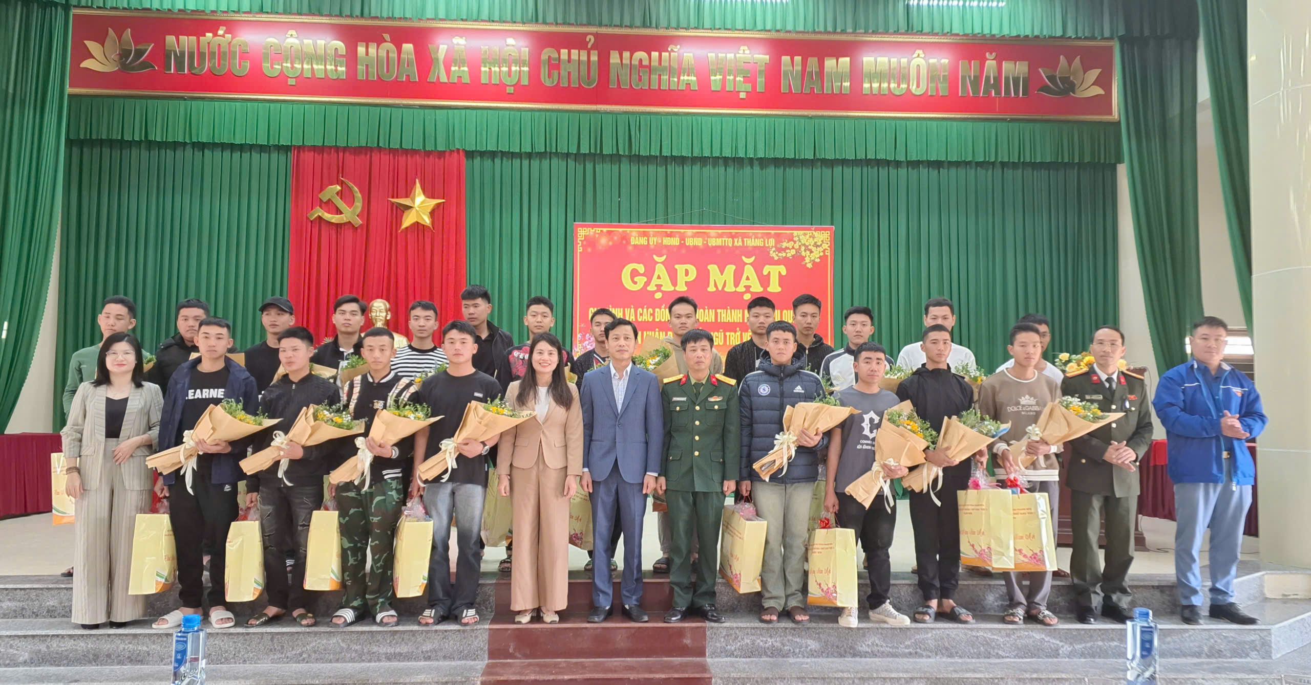 Xã Thắng Lợi gặp mặt gia đình và các quân nhân hoàn thành nghĩa vụ Quân sự, nghĩa vụ Công an nhân dân xuất ngũ trở về địa phương