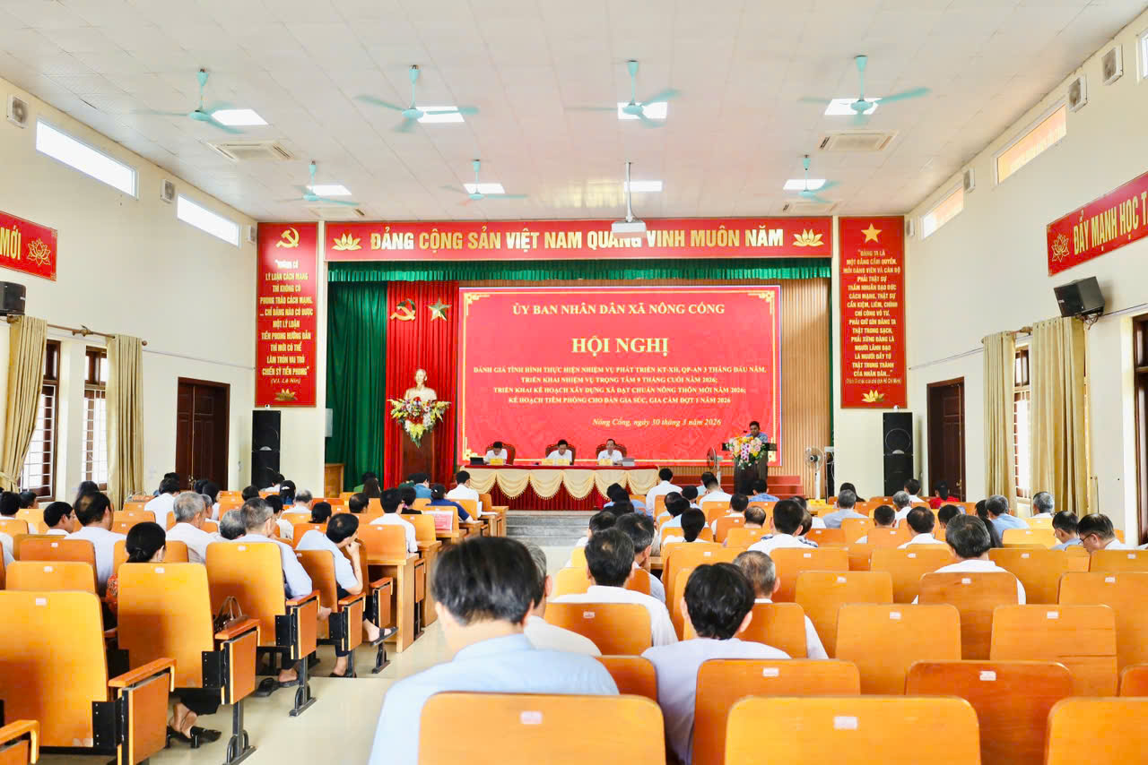 Trong 9 tháng cuối năm 2026, xã Nông Cống tập trung chỉ đạo xây dựng thành công xã nông thôn mới