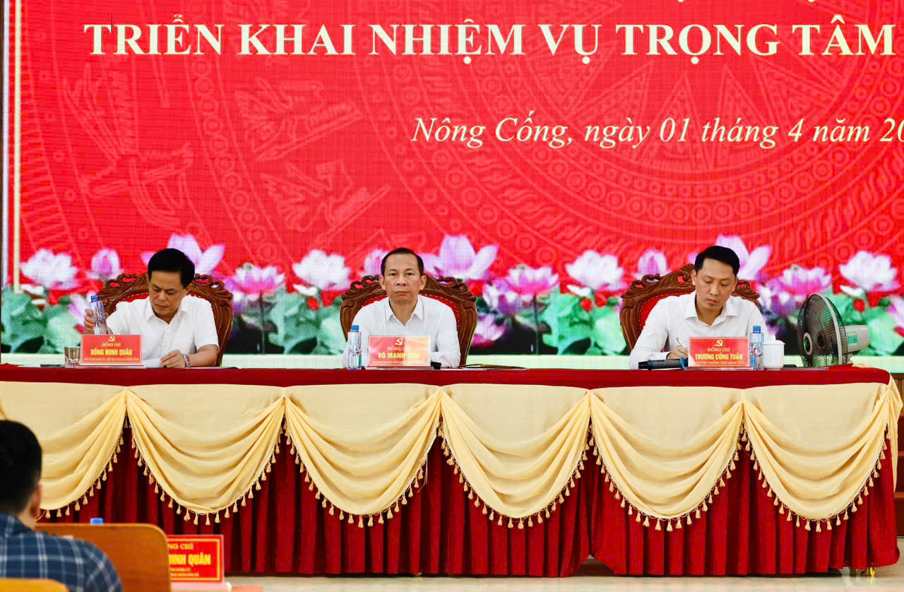 Hội nghị BCH Đảng bộ xã Nông Cống mở rộng đánh giá tình hình thực hiện nhiệm vụ quý I, triển khai nhiệm vụ quý II năm 2026