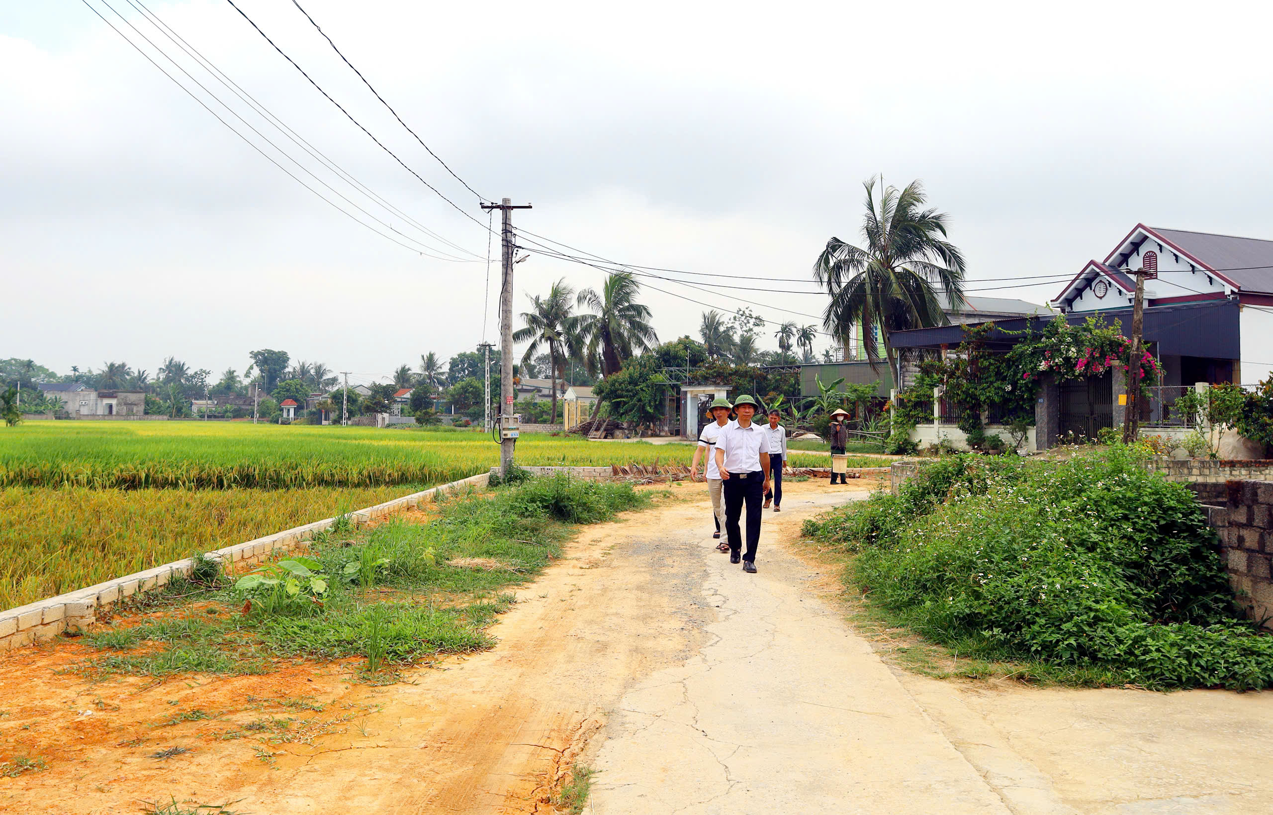 Đồng chí Bí thư Đảng ủy xã Nông Cống Võ Mạnh Sơn kiểm tra tình hình sản xuất, đời sống nhân dân và công tác xây dựng NTM tại các thôn: Cộng Hòa, Làng Trù, Làng Mật, Liên Minh, Đông Hòa