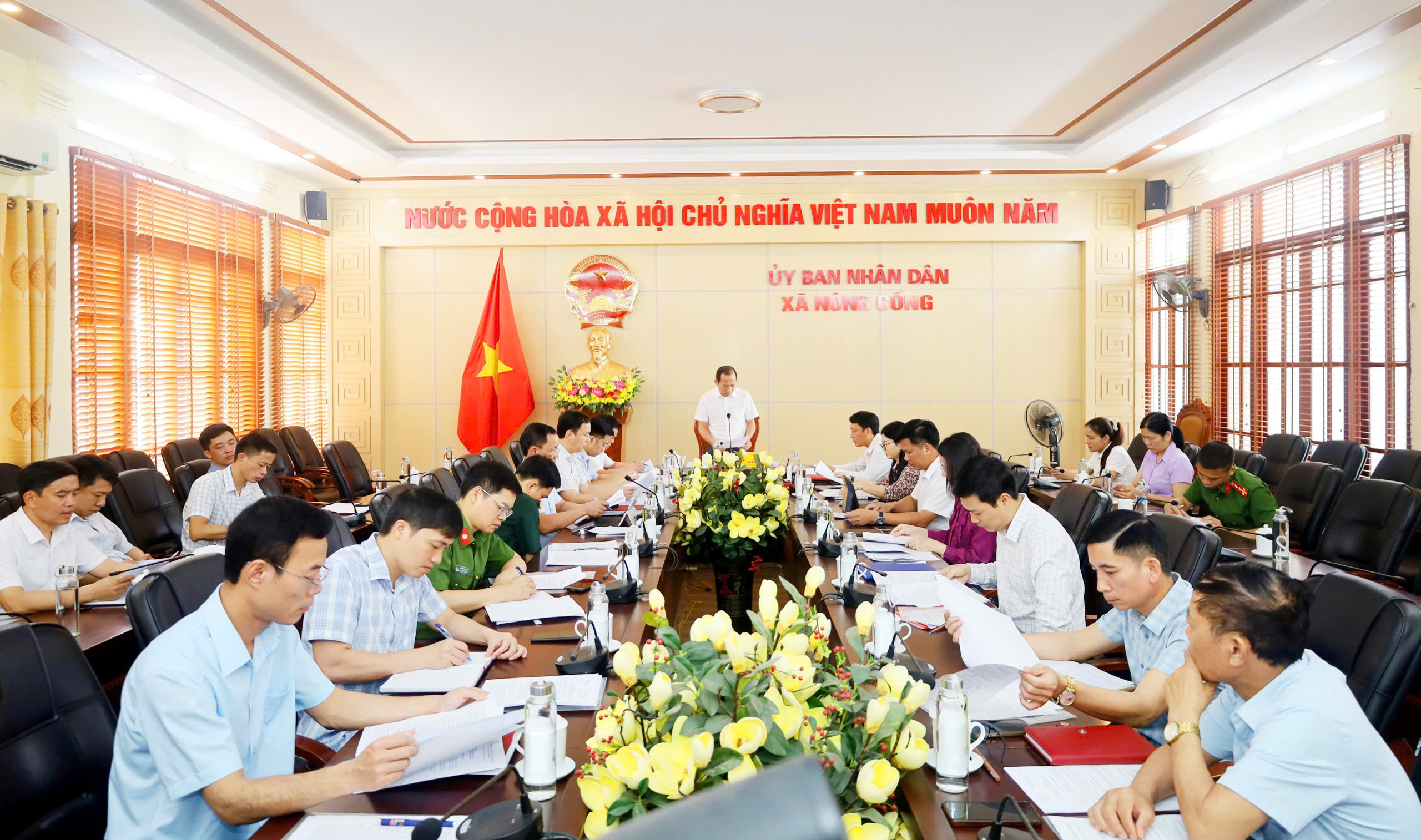 Hội nghị triển khai nhiệm vụ diễn tập tác chiến xã Nông Cống trong khu vực phòng thủ năm 2026