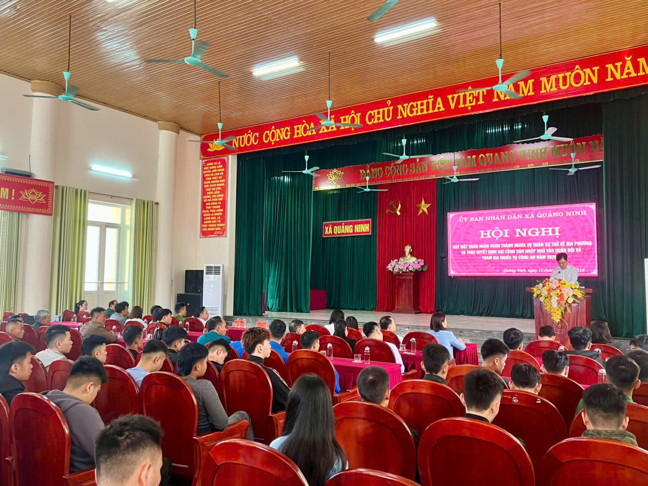 Xã Quảng Ninh gặp mặt quân nhân hoàn thành nghĩa vụ và trao Quyết định gọi công dân nhập ngũ năm 2026