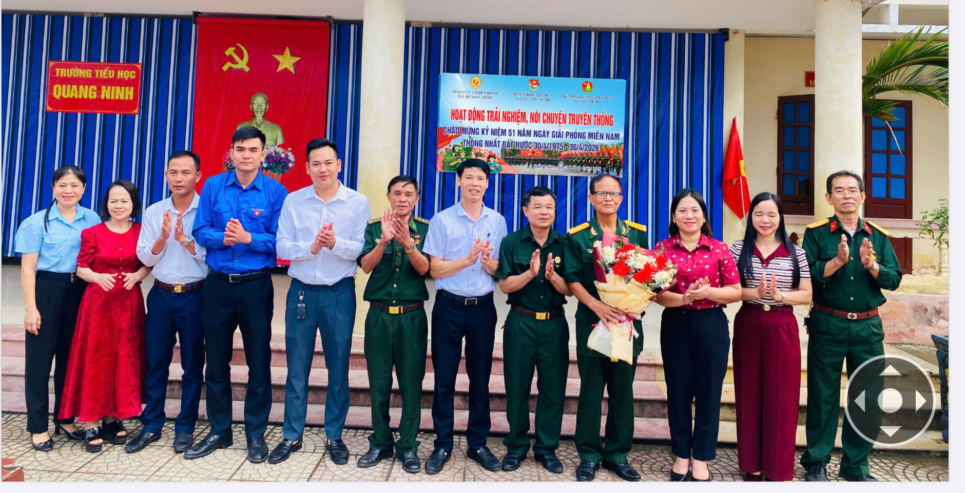 Hoạt động trải nghiệm, nói chuyện truyền thống chào mừng kỷ niệm 51 năm ngày giải phóng miền Nam thống nhất đất nước (30/4/1975-30/4/2026) cho học sinh trường Tiểu học Quảng Ninh