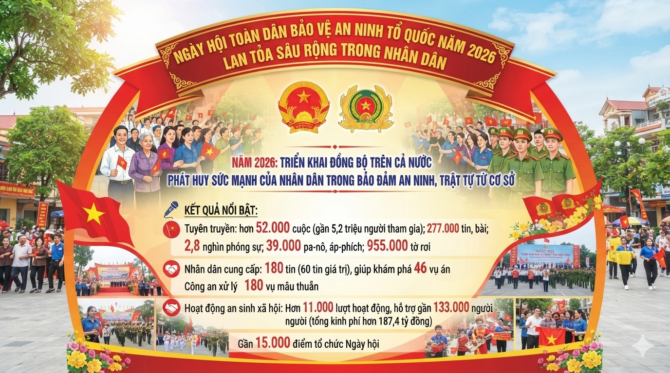 NGÀY HỘI TOÀN DÂN BẢO VỆ AN NINH TỔ QUỐC NĂM 2026 LAN TỎA SÂU RỘNG TRONG NHÂN DÂN.