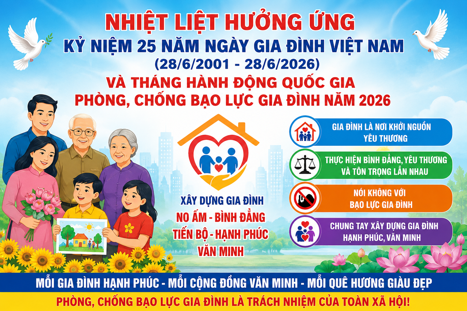XÃ QUẢNG NGỌC TỔ CHỨC CÁC HOẠT ĐỘNG KỶ NIỆM 25 NĂM NGÀY GIA ĐÌNH VIỆT NAM VÀ THÁNG HÀNH ĐỘNG QUỐC GIA PHÒNG, CHỐNG BẠO LỰC GIA ĐÌNH NĂM 2026.