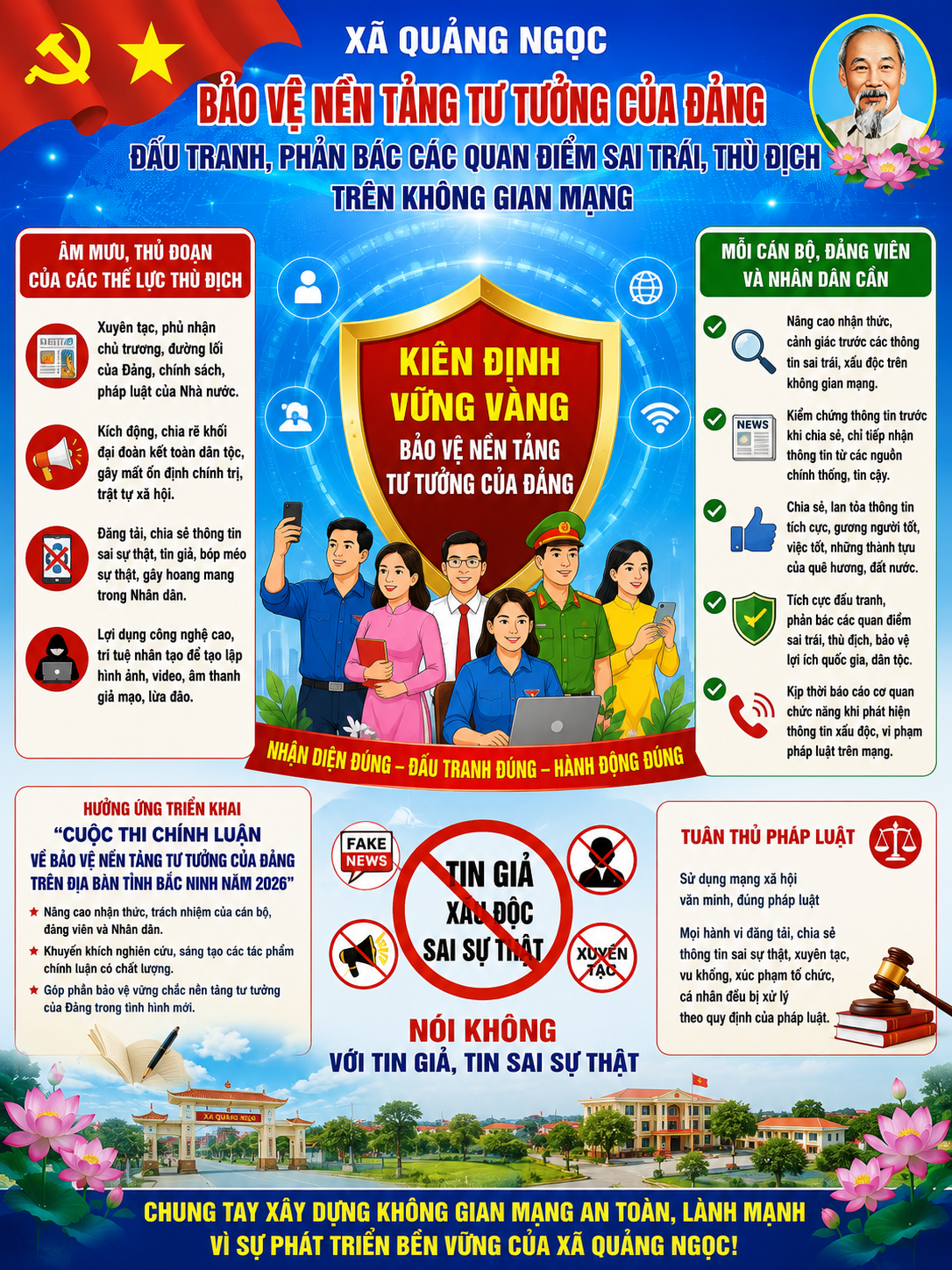 XÃ QUẢNG NGỌC TĂNG CƯỜNG BẢO VỆ NỀN TẢNG TƯ TƯỞNG CỦA ĐẢNG TRÊN KHÔNG GIAN MẠNG