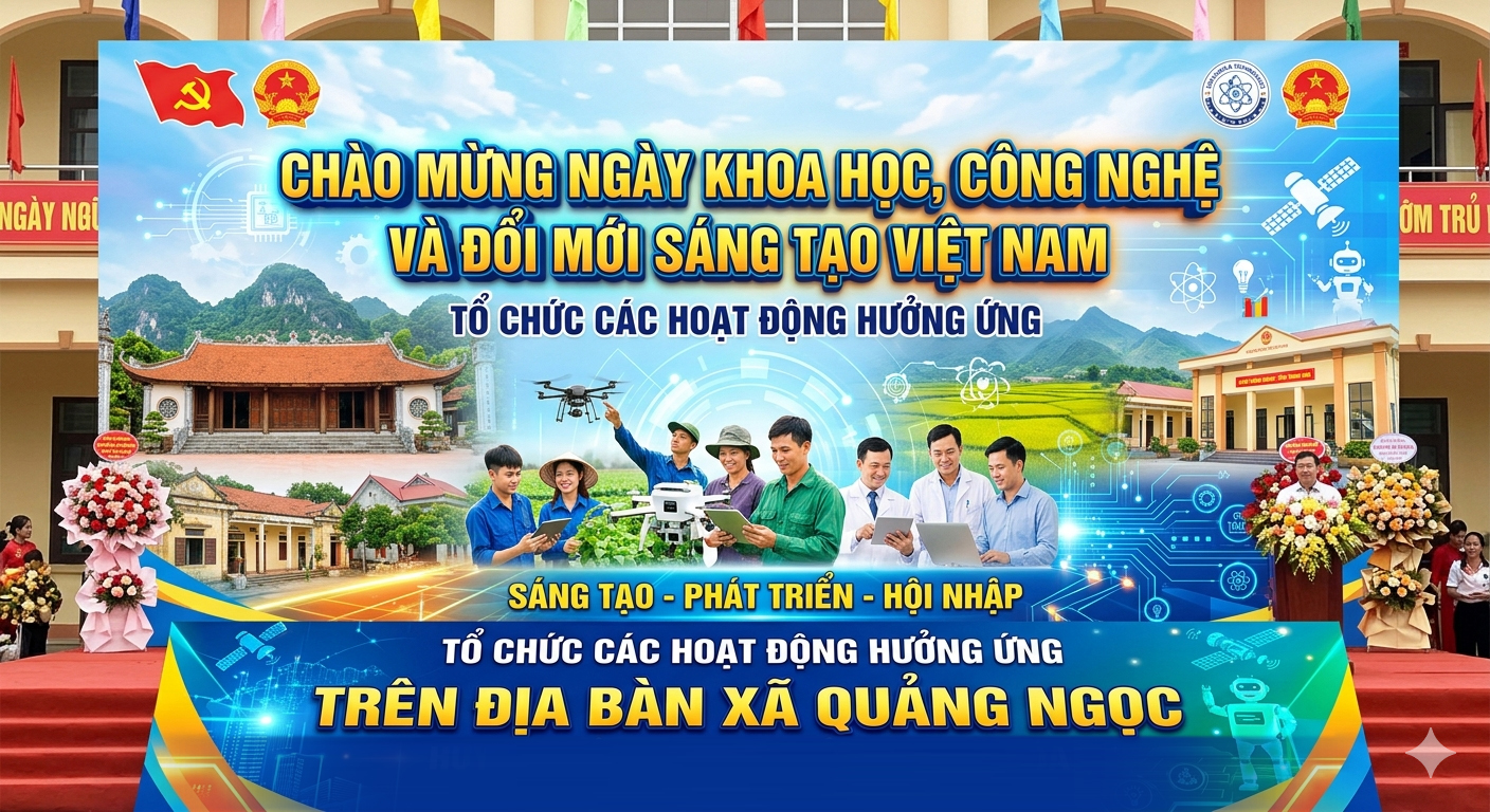XÃ QUẢNG NGỌC TỔ CHỨC CÁC HOẠT ĐỘNG HƯỞNG ỨNG NGÀY KHOA HỌC, CÔNG NGHỆ VÀ ĐỔI MỚI SÁNG TẠO VIỆT NAM NĂM 2026.