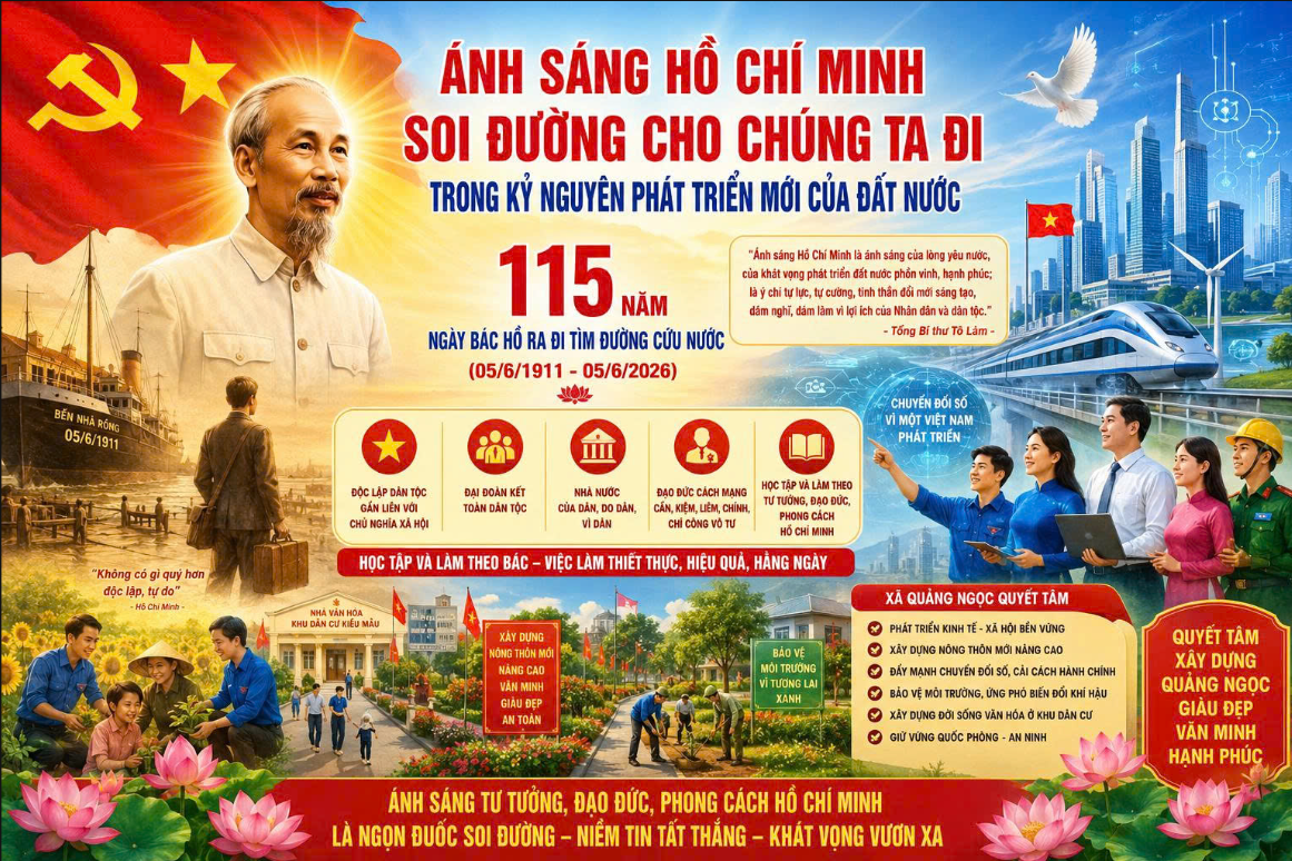 ÁNH SÁNG HỒ CHÍ MINH SOI ĐƯỜNG CHO CHÚNG TA ĐI TRONG KỶ NGUYÊN PHÁT TRIỂN MỚI CỦA ĐẤT NƯỚC