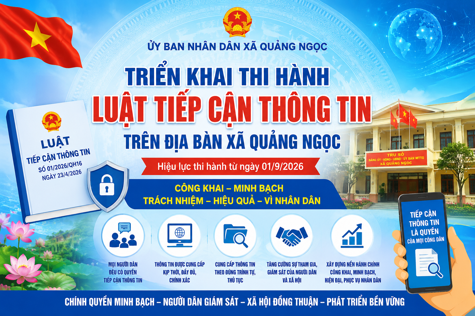 XÃ QUẢNG NGỌC TRIỂN KHAI THI HÀNH LUẬT TIẾP CẬN THÔNG TIN TRÊN ĐỊA BÀN XÃ