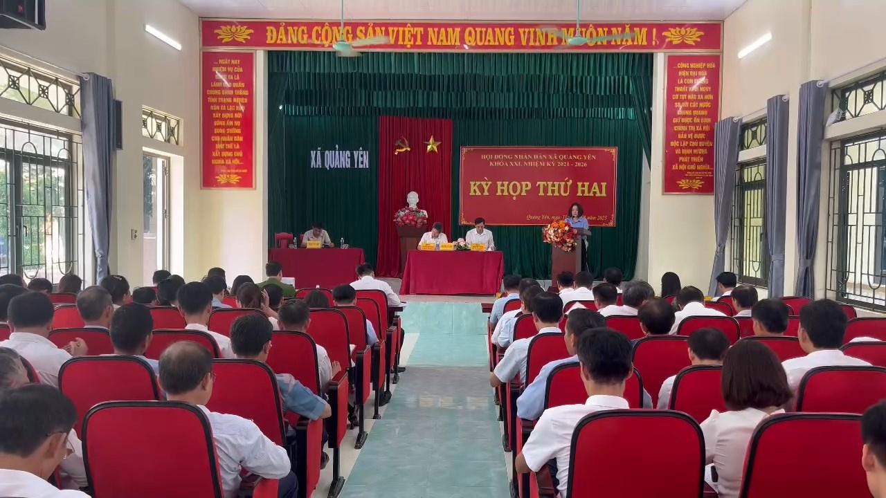 HĐND xã Quảng Yên tổ chức thành công Kỳ họp thứ hai, HĐND xã khóa 21, nhiệm kỳ 2021-2026 
