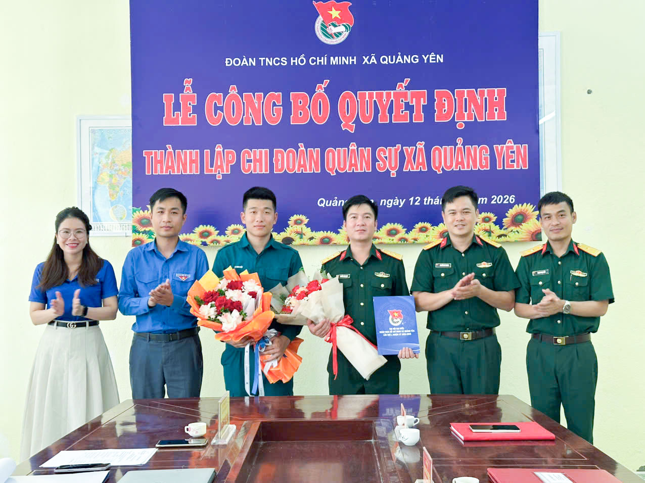 Lễ công bố quyết định và ra mắt Chi đoàn Quân sự xã Quảng Yên