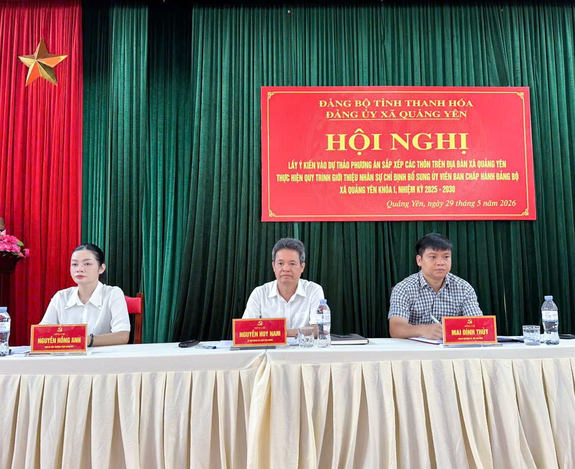 Hội nghị Ban Chấp hành Đảng bộ xã Quảng Yên mở rộng bàn phương án sắp xếp thôn