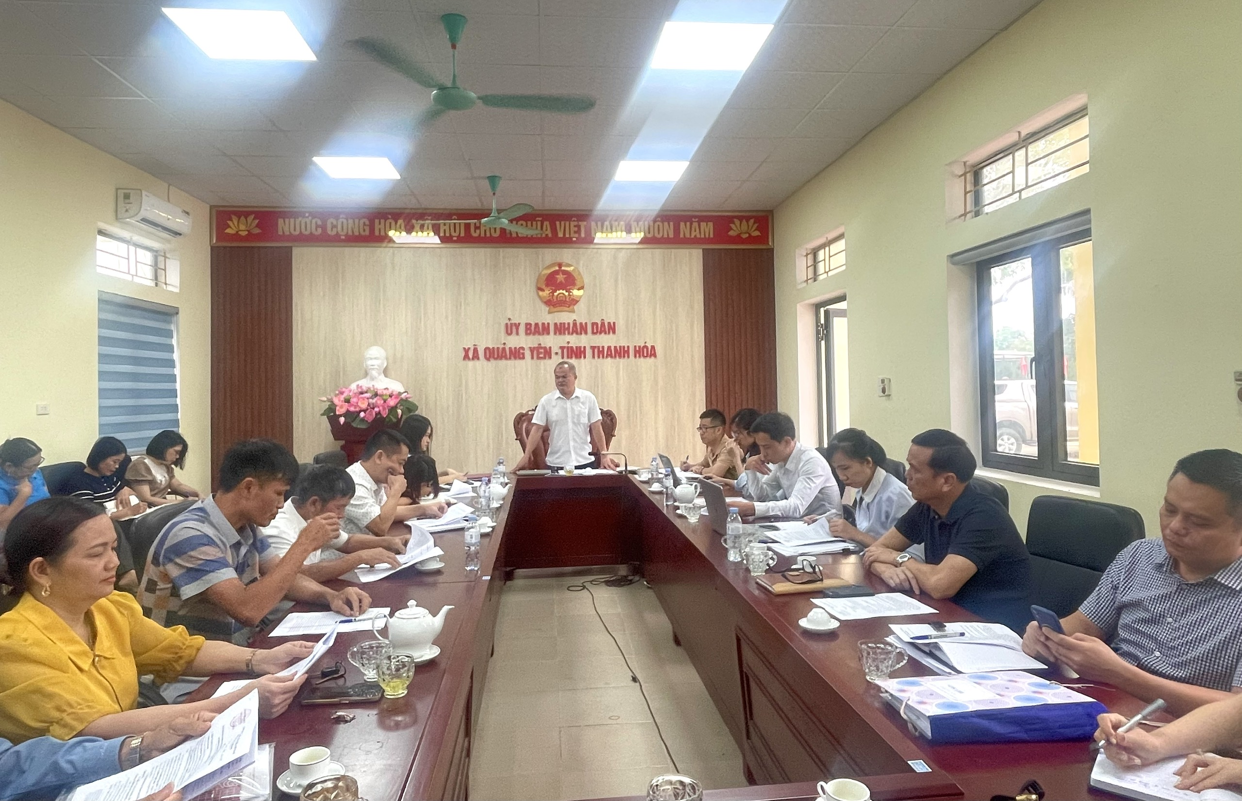 UBND xã Quảng Yên phối hợp với Sở Nông nghiệp và môi trường, Sở Xây dựng đã có buổi làm việc với Công ty cổ phần cấp nước An Bình 