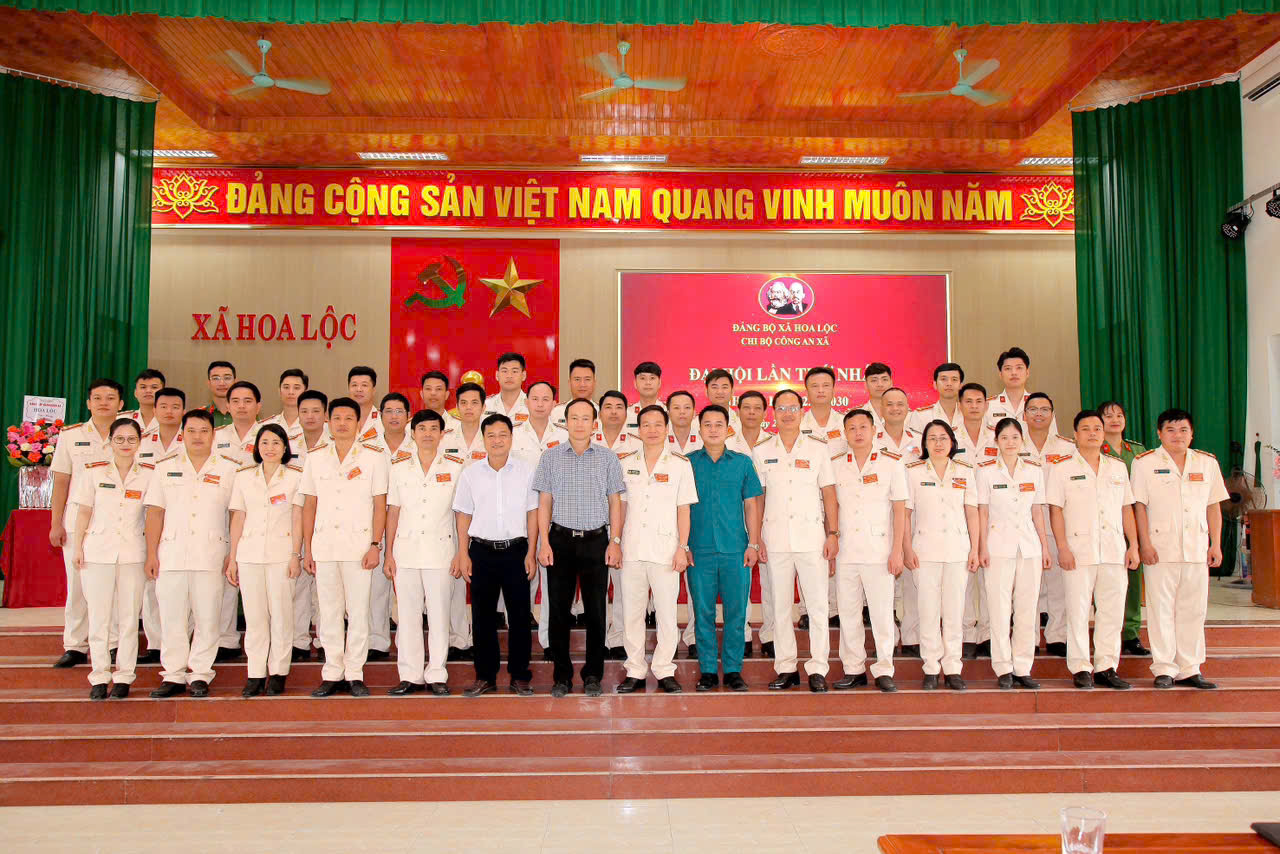 CHI BỘ CÔNG AN XÃ HOA LỘC TỔ CHỨC THÀNH CÔNG ĐẠI HỘI CHI BỘ LẦN THỨ I, NHIỆM KỲ 2025–2030