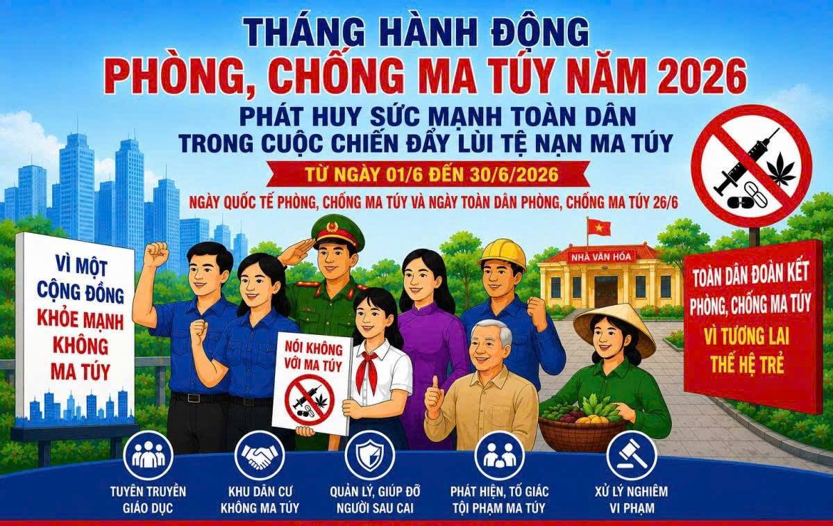 Bài tuyên truyền tháng hành động phòng chống ma túy năm 2026