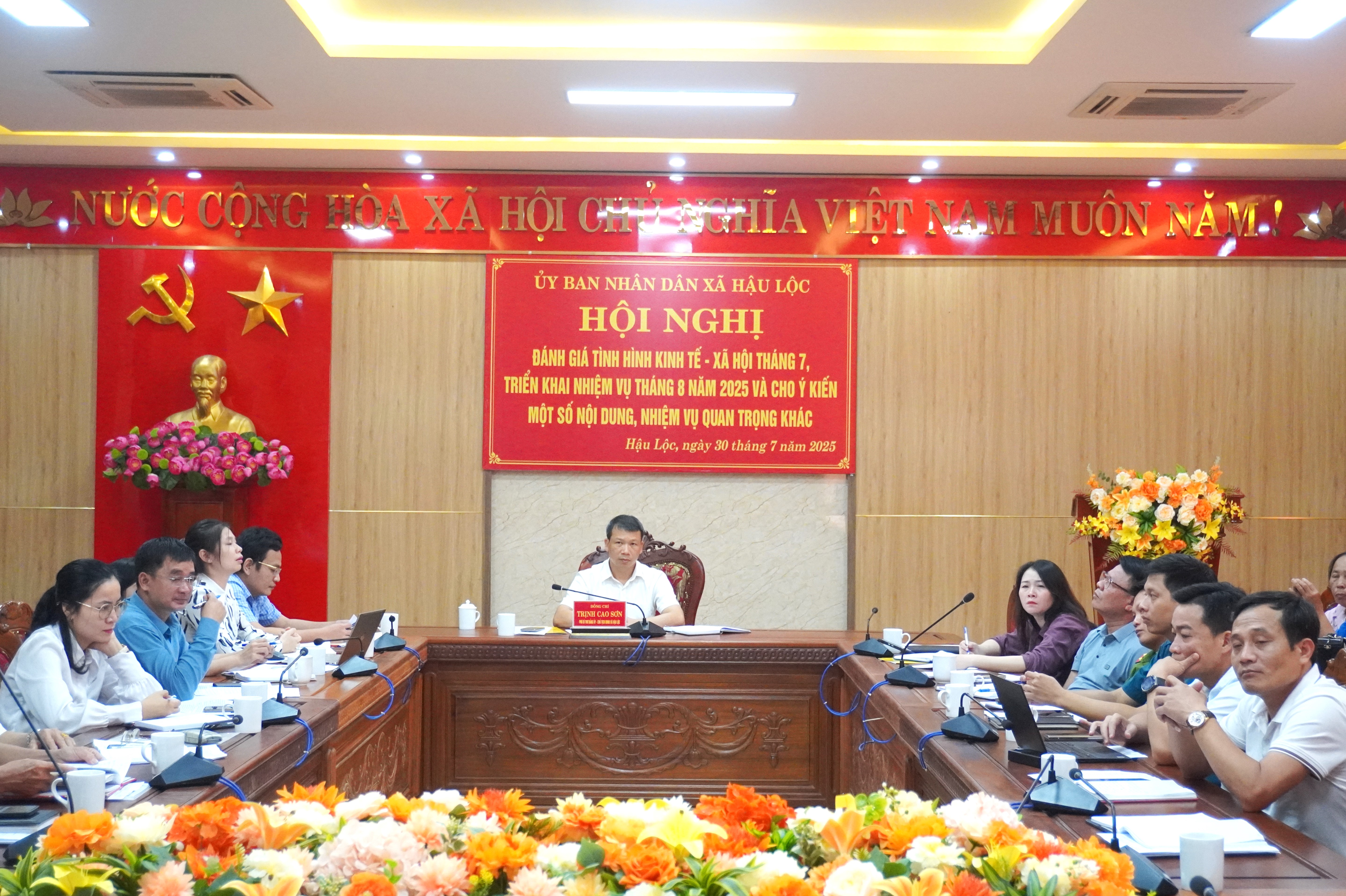 UBND xã tổ chức đánh giá tình hình kinh tế - xã hội tháng 7, triển khai nhiệm nhiệm vụ tháng 8 năm 2025