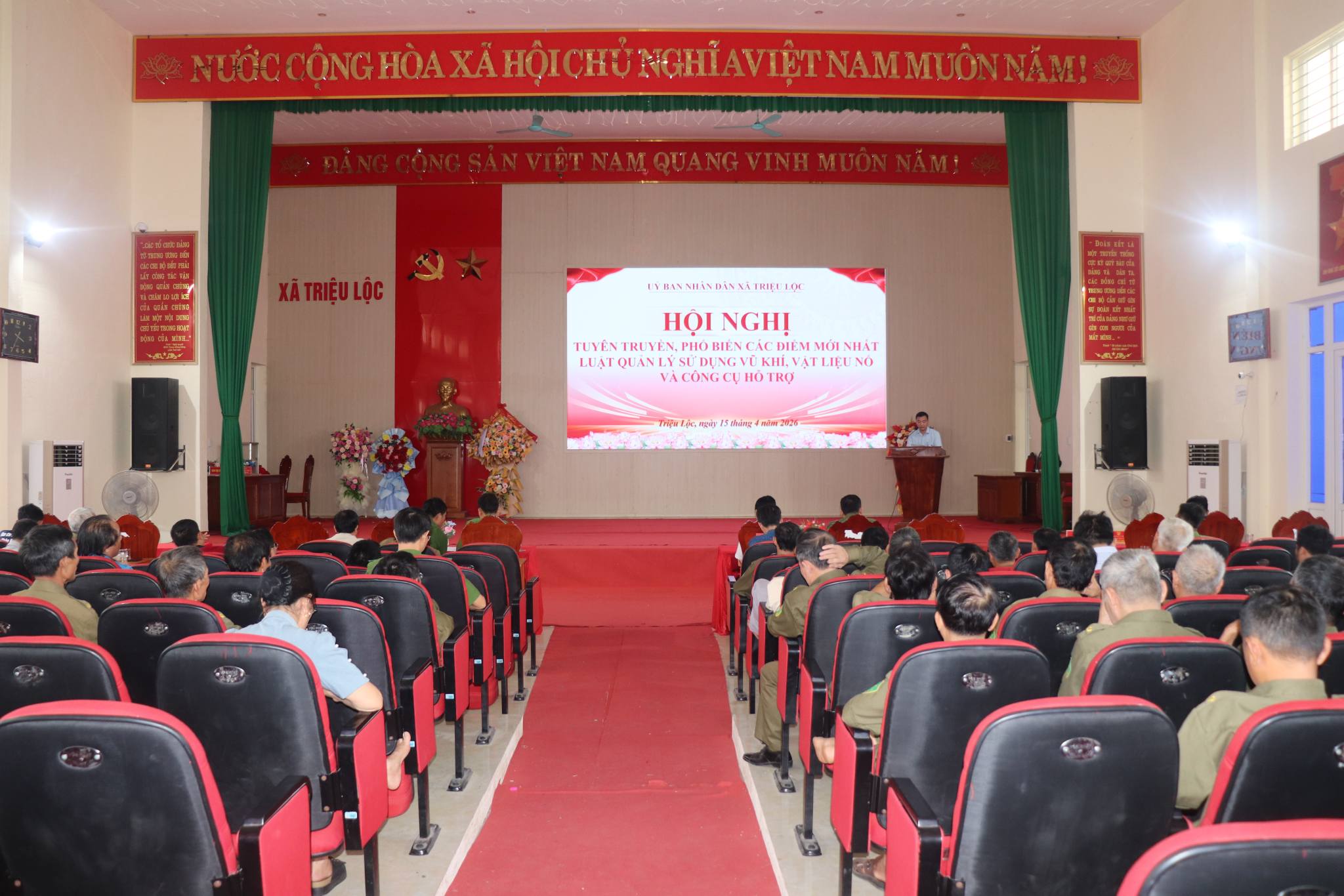 UBND Xã Triệu Lộc tổ chức hội nghị tuyên truyền, phổ biến quản lý, sử dụng vũ khí, vật liệu nổ và công cụ hỗ trợ